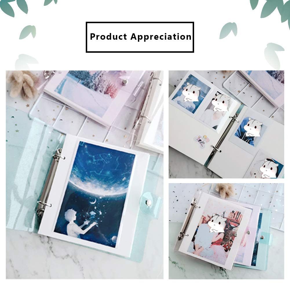 JXE DIY 5 Inch Photo Album with 50 Pockets - Loose-leaf Film Storage for Fuji Instax Wide 300/210 Instant Camera - Perfect for Scrapbooking, Wedding Memories & Travel Photos