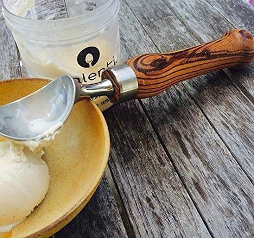 Premium Zebra Wood Ice Cream Scoop - Natural Wooden Scooper for Smooth Ice Cream Serving - Perfect for Desserts, Gelato, and Party Treats