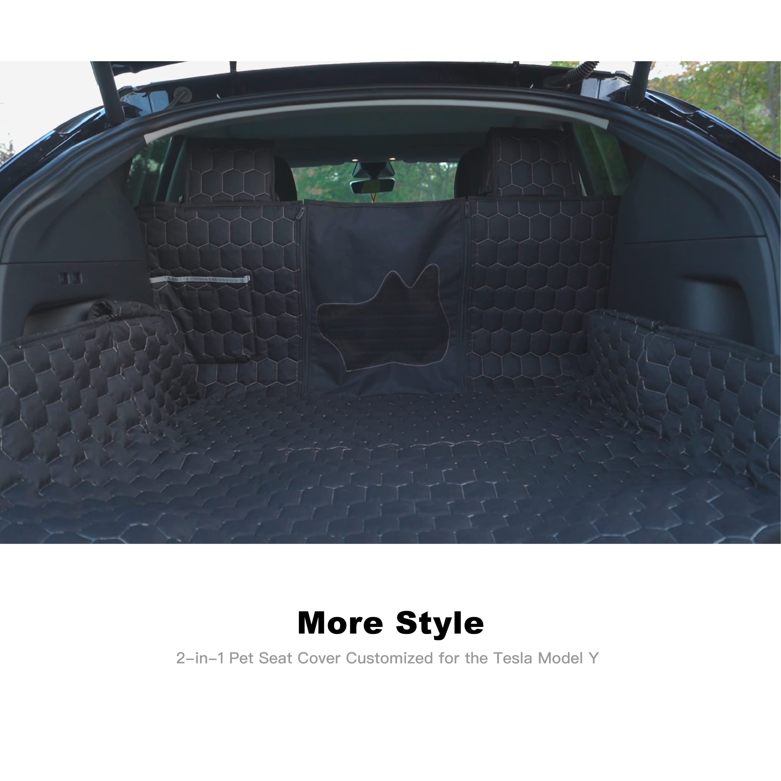 **Waterproof Dog Seat Cover for Tesla Model Y & SUVs - Scratch-Resistant Pet Car Seat Protector & Cargo Liner (Fits 2020-2022 Models) - Perfect for Road Trips, Daily Commutes & Pet Travel**