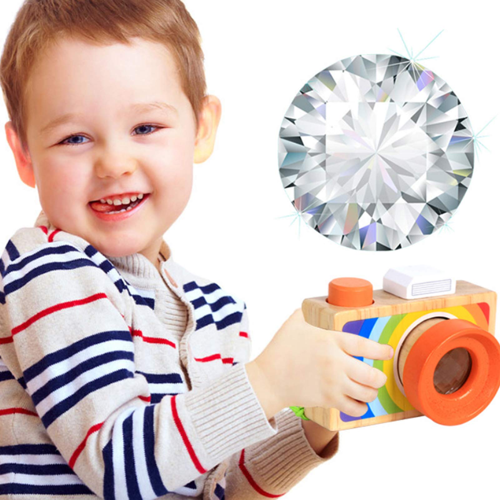 Magical Wooden Camera Kaleidoscope Toy - Multi-Prism Educational Kaleidoscope for Kids, Classic Wooden Toy & Best Birthday Gift for Boys & Girls - Perfect for Sensory Play, STEM Learning & Creative Exploration
