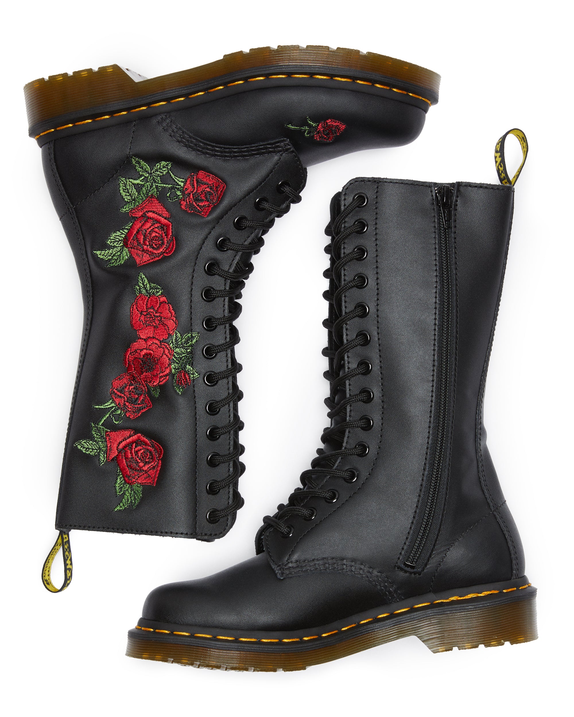 1914 VONDA Black Mid Calf Boots for Women - Stylish Ankle Boots with Chunky Heel, Comfortable & Fashionable Footwear for Fall Winter Outfits, Office, Party & Casual Wear