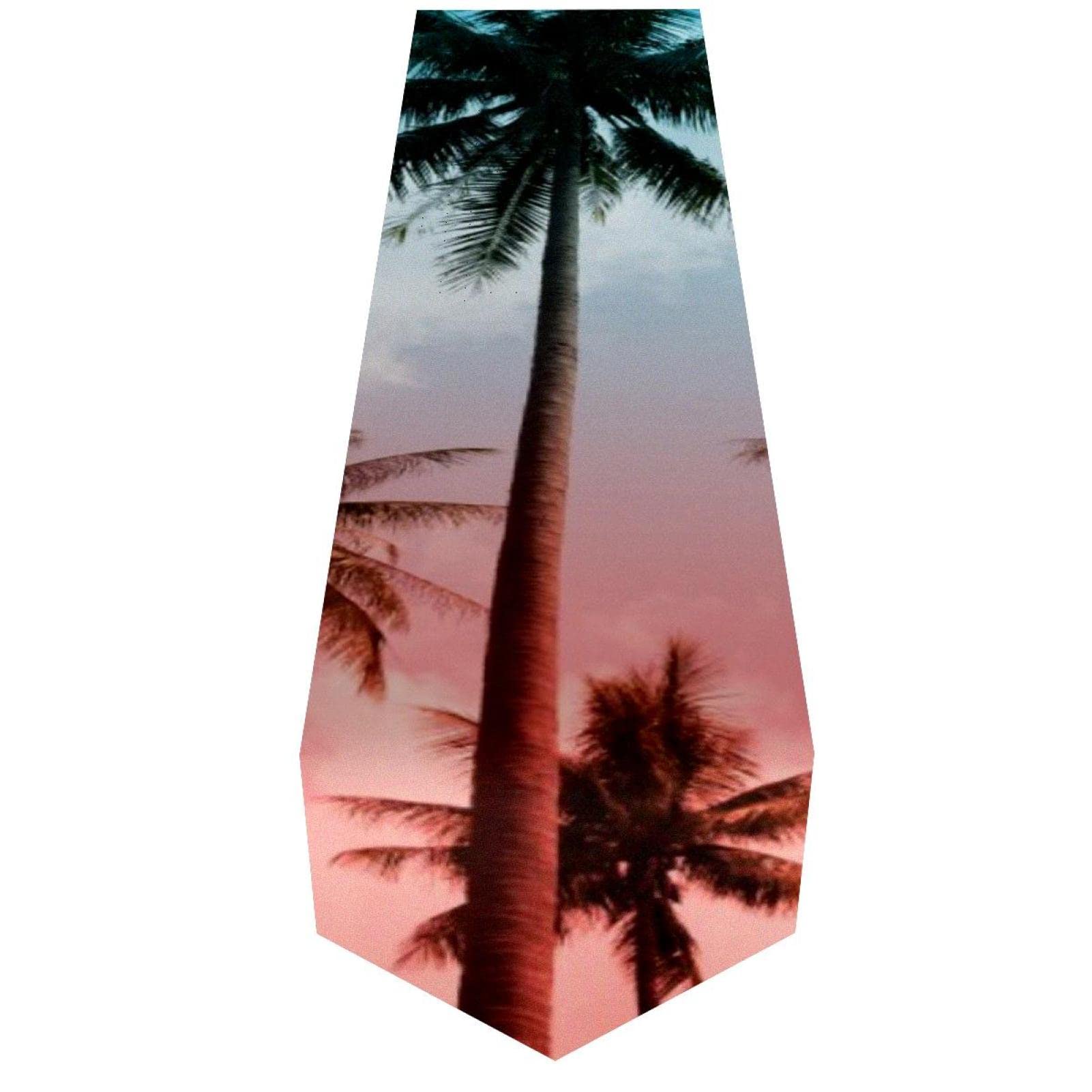 huiyueqiche Tropical Coconut Palm Trees Table Runner for Dining Room, Kitchen, Wedding, Holiday Party Decor, 13