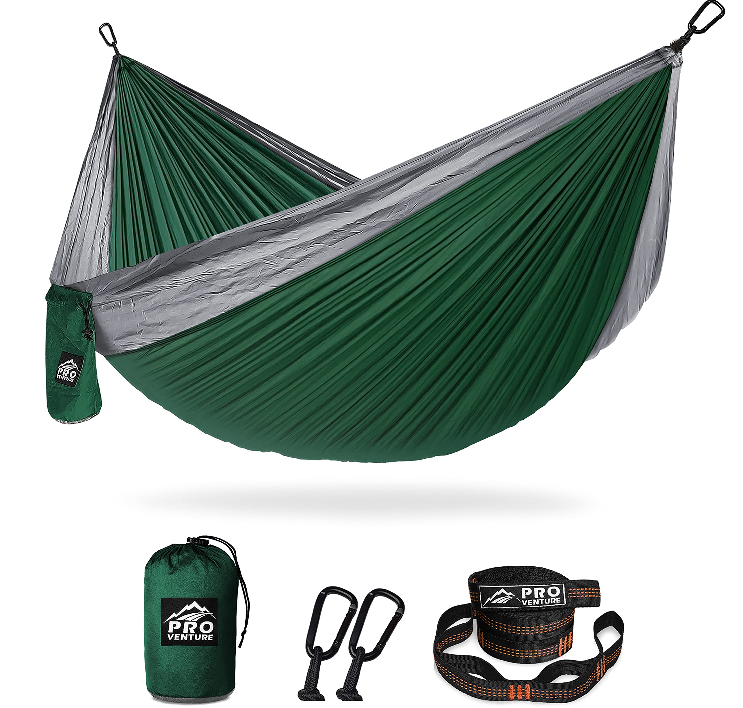 Double Camping Hammock - 10.5 x 6.5 FT Large 2-Person Hammock with 9ft Tree Straps & 2 Carabiners - Lightweight Portable Parachute Nylon 210T for Backpacking, Hiking, Travel, Outdoor Relaxation - Perfect for Camping, Beach, Backyard & Patio Use
