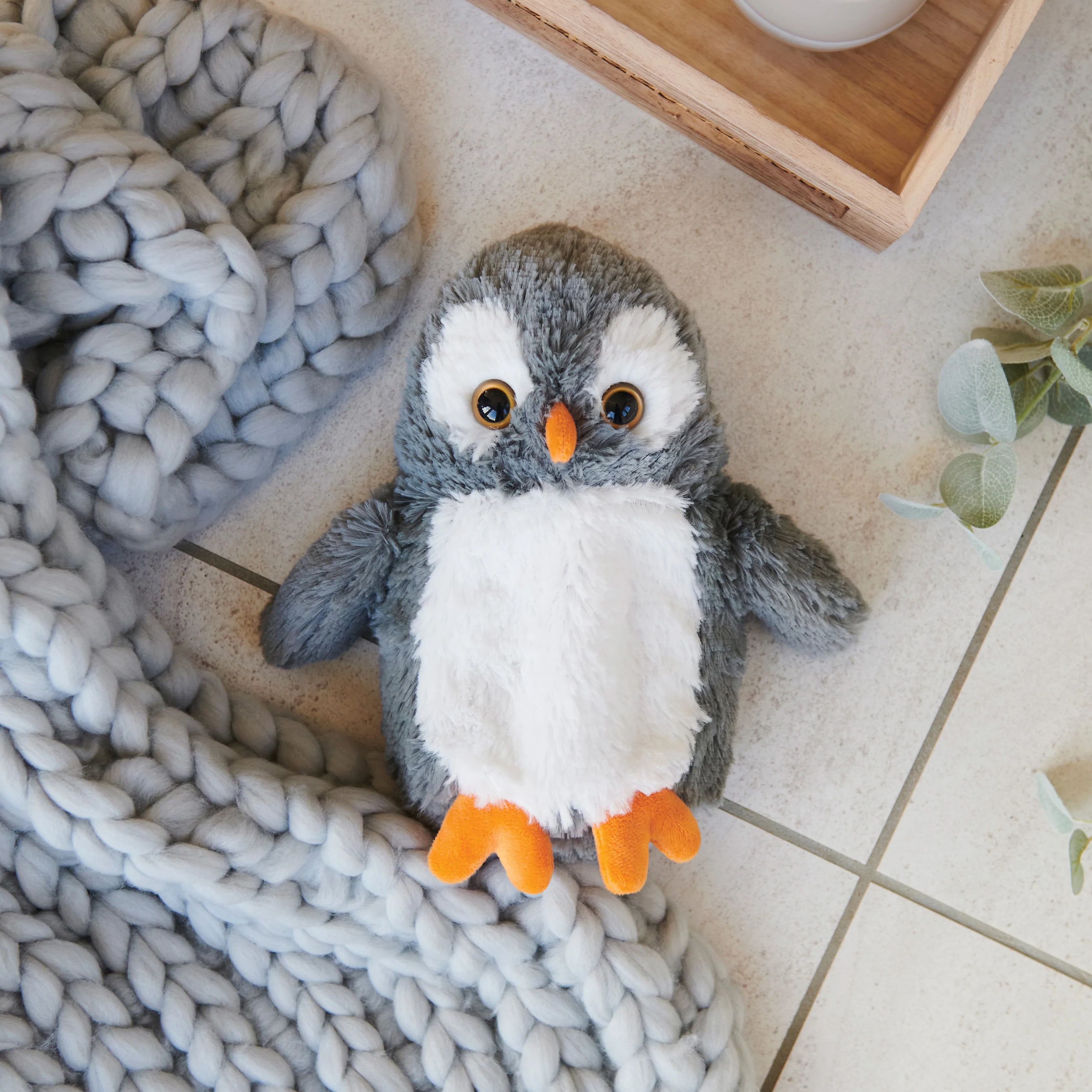 Soft Plush Grey Owl Stuffed Animal Toy - Cute & Cuddly Microwave Safe Warmable for Kids, Nursery Decor & Gifts - Perfect for Bedtime, Playtime & Stress Relief
