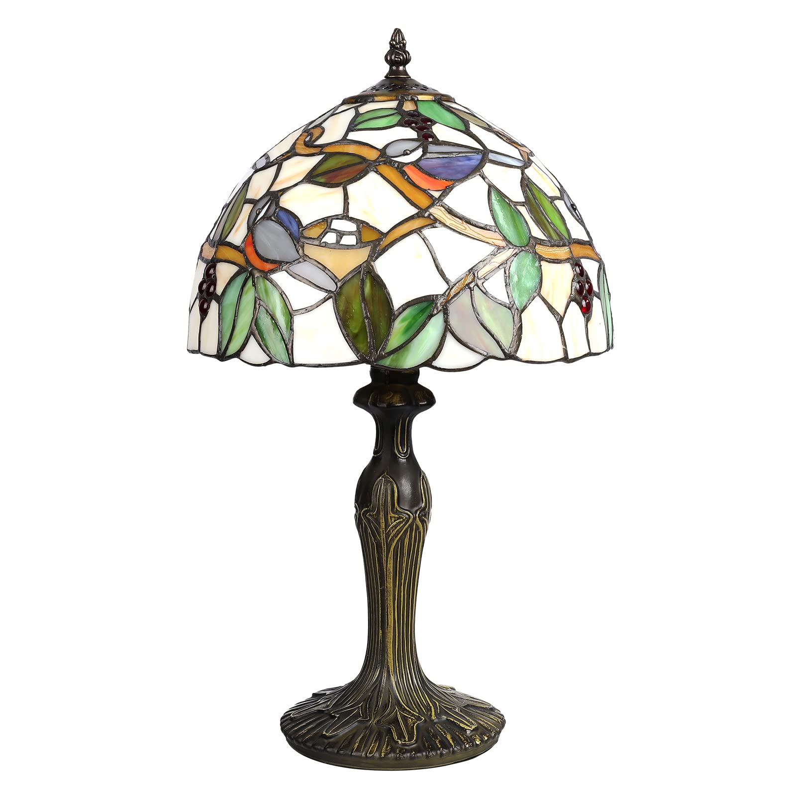 Vipush Tiffany Lamp - Blue Bird Stained Glass Table Lamp for Bedroom, Living Room & Office | Tiffany Style Nightstand & Desk Light for Reading & Home Decor