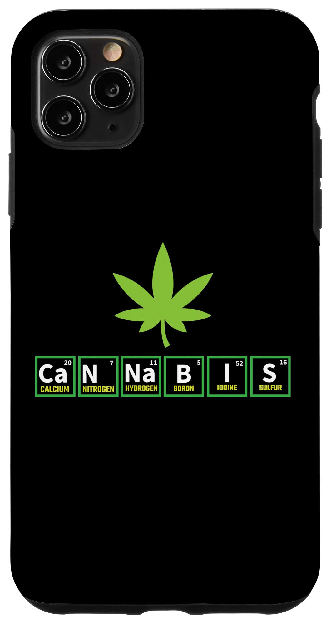iPhone 11 Pro Max Case - Cannabis Periodic Table Design - Funny Weed Lover Gift - Durable Protective Phone Cover for iPhone 11 Pro Max - Perfect for Stoner Gifts, 420 Parties & Cannabis Enthusiasts