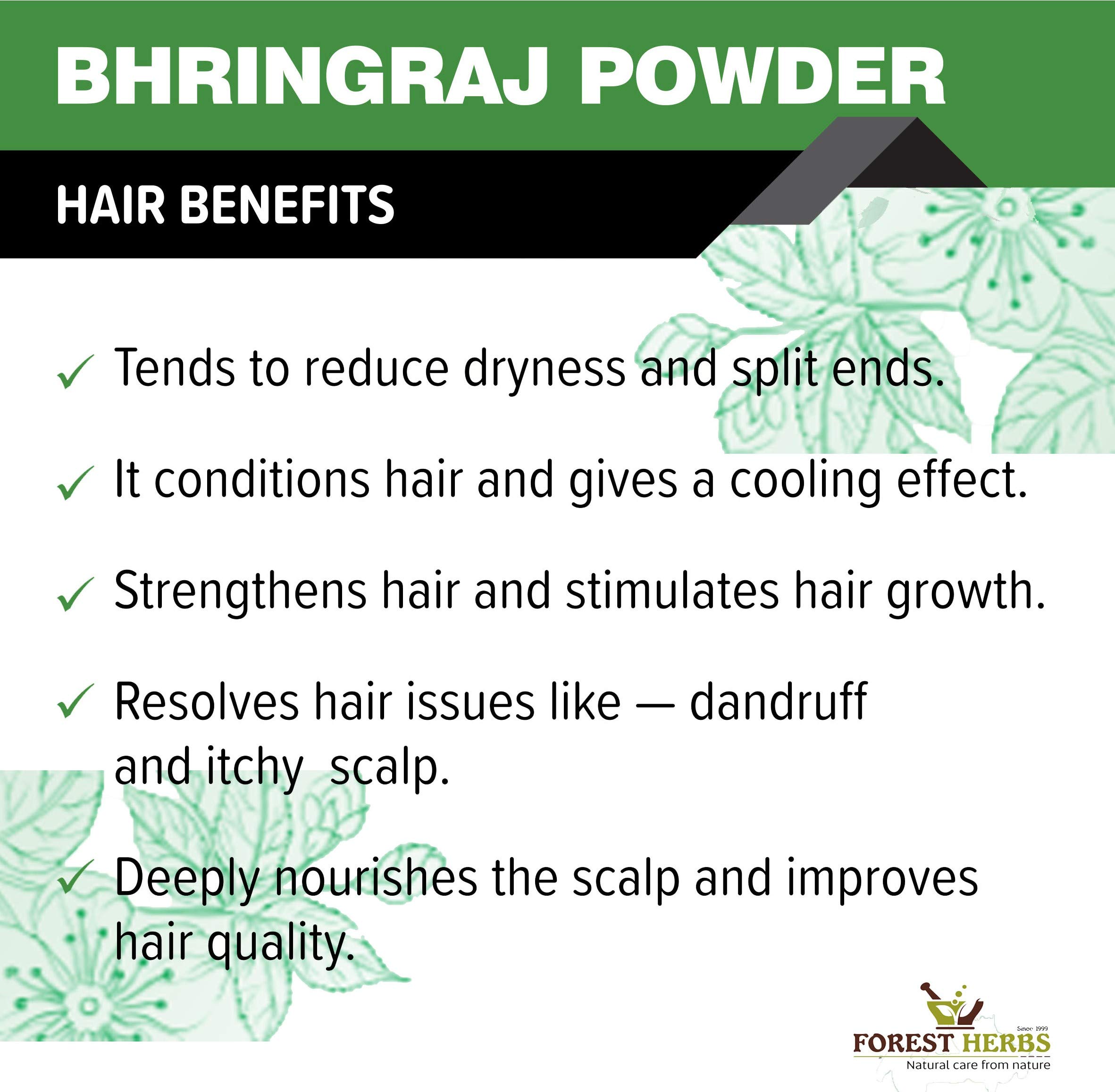 100% Pure Bhringraj Powder for Hair Growth & Scalp Care - 200G | Natural Ayurvedic Herbal Treatment for Thicker, Longer Hair | Preservative-Free, Vegan & Cruelty-Free | Use in DIY Hair Masks, Oils & Conditioners
