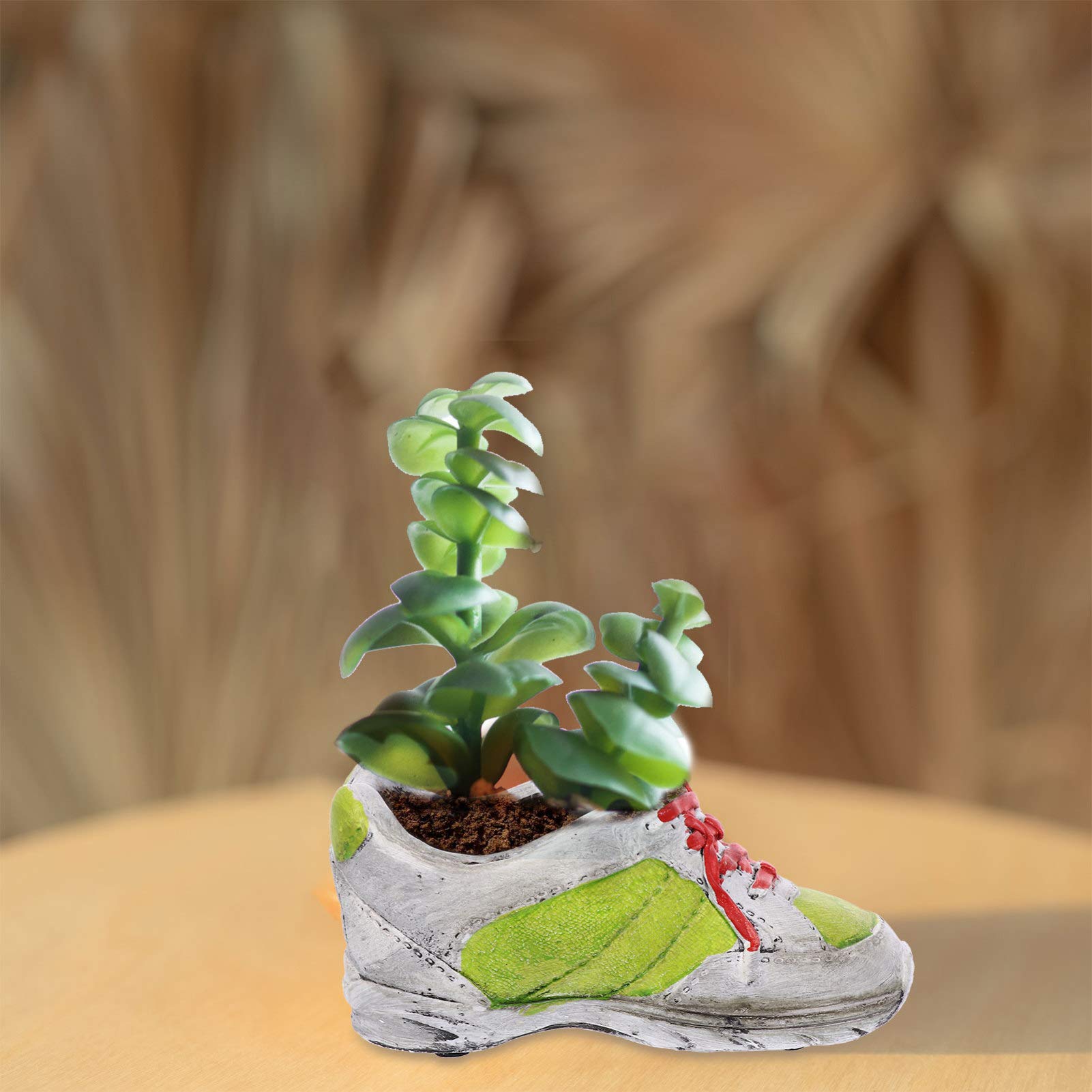 Creative Succulent Planter Boot Shoe Shape - Cute Cartoon Cactus Flower Pot with Pen Holder - Green Decorative Desk Planter for Office, Home & Garden Decor