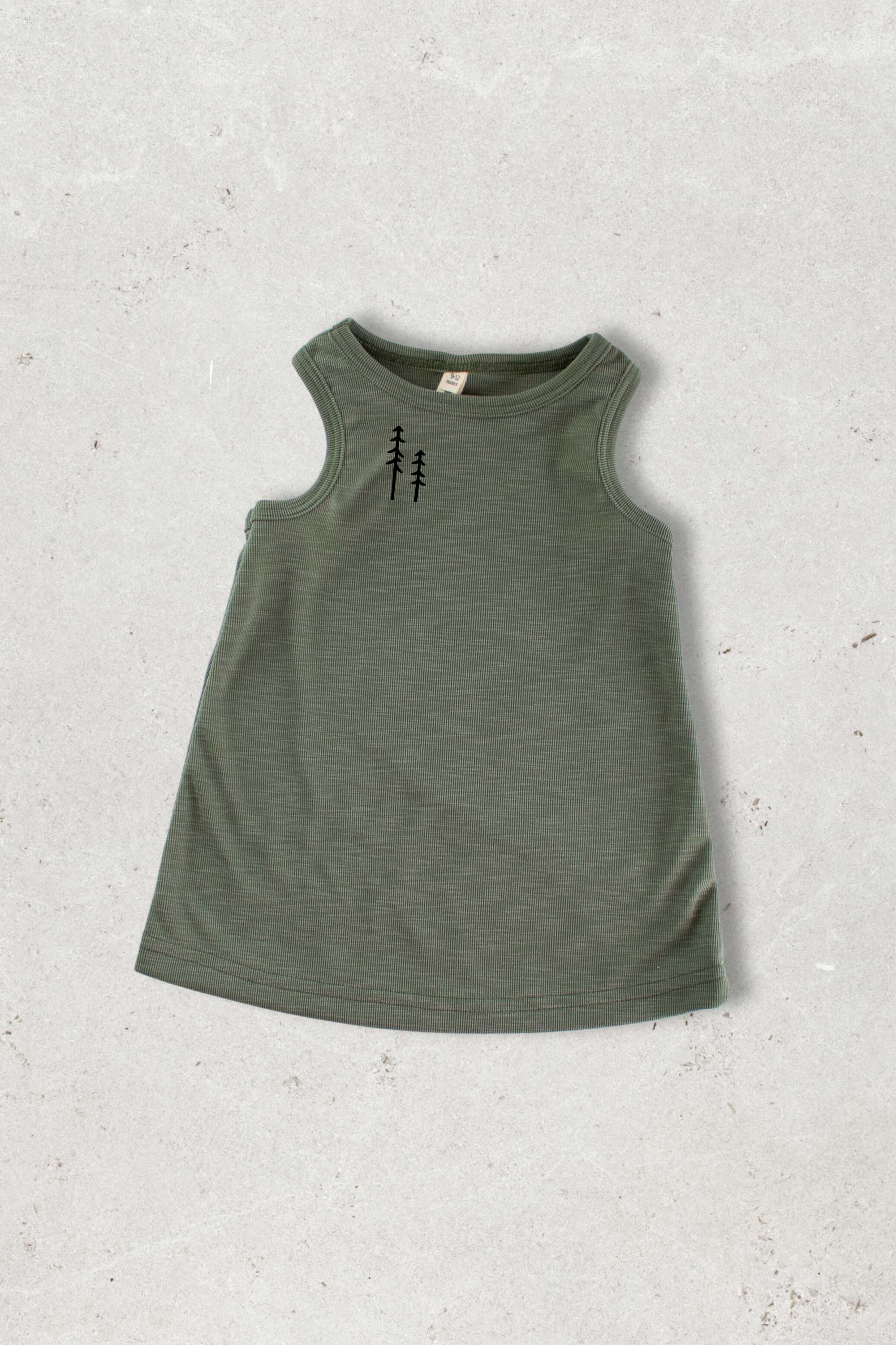 Little Timber Dress - Olive Green Cotton A-Line Casual Dress for Women | Perfect for Summer Outings, Beach Trips & Date Nights