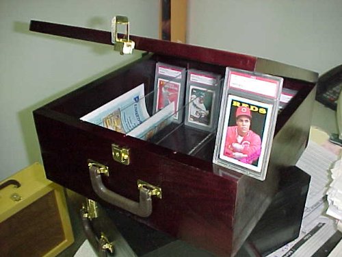Premium Wooden Baseball Card Storage Box - Holds Graded & Ungraded Trading Cards - Organize & Protect Your Sports Card Collection - Perfect for Collectors, Display & Home Decor