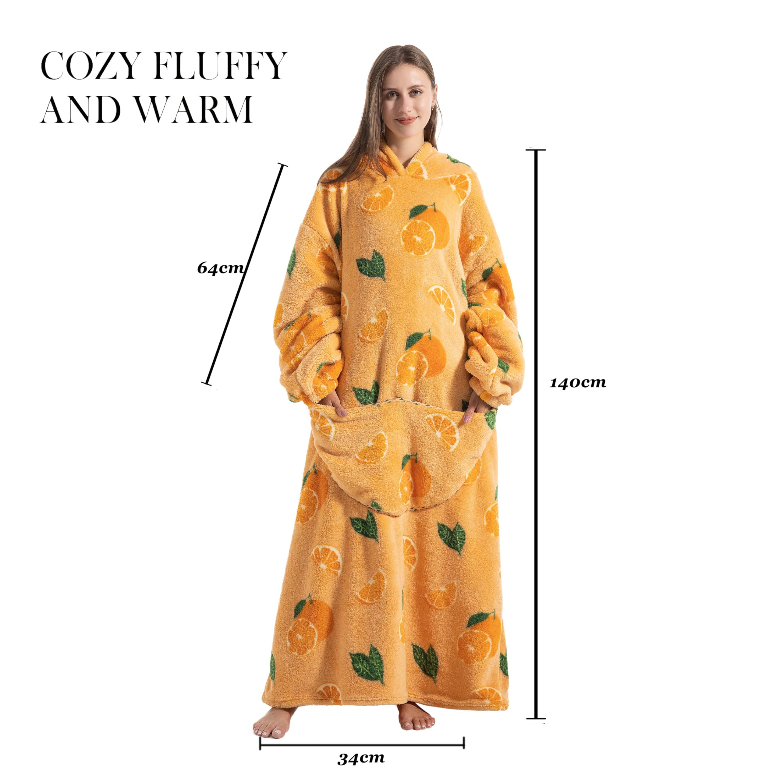 Oversized Blanket Hoodie for Women - Extra Long Wearable Fleece Hooded Blanket with Pockets | Cozy Lounge Wear for Home, Camping & Outdoor Activities