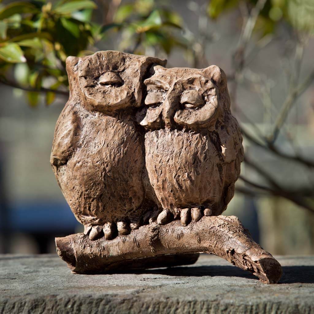 Campania International Honeymoon Owls Statue - Romantic Garden Decor for Wedding Gifts & Anniversary Celebrations