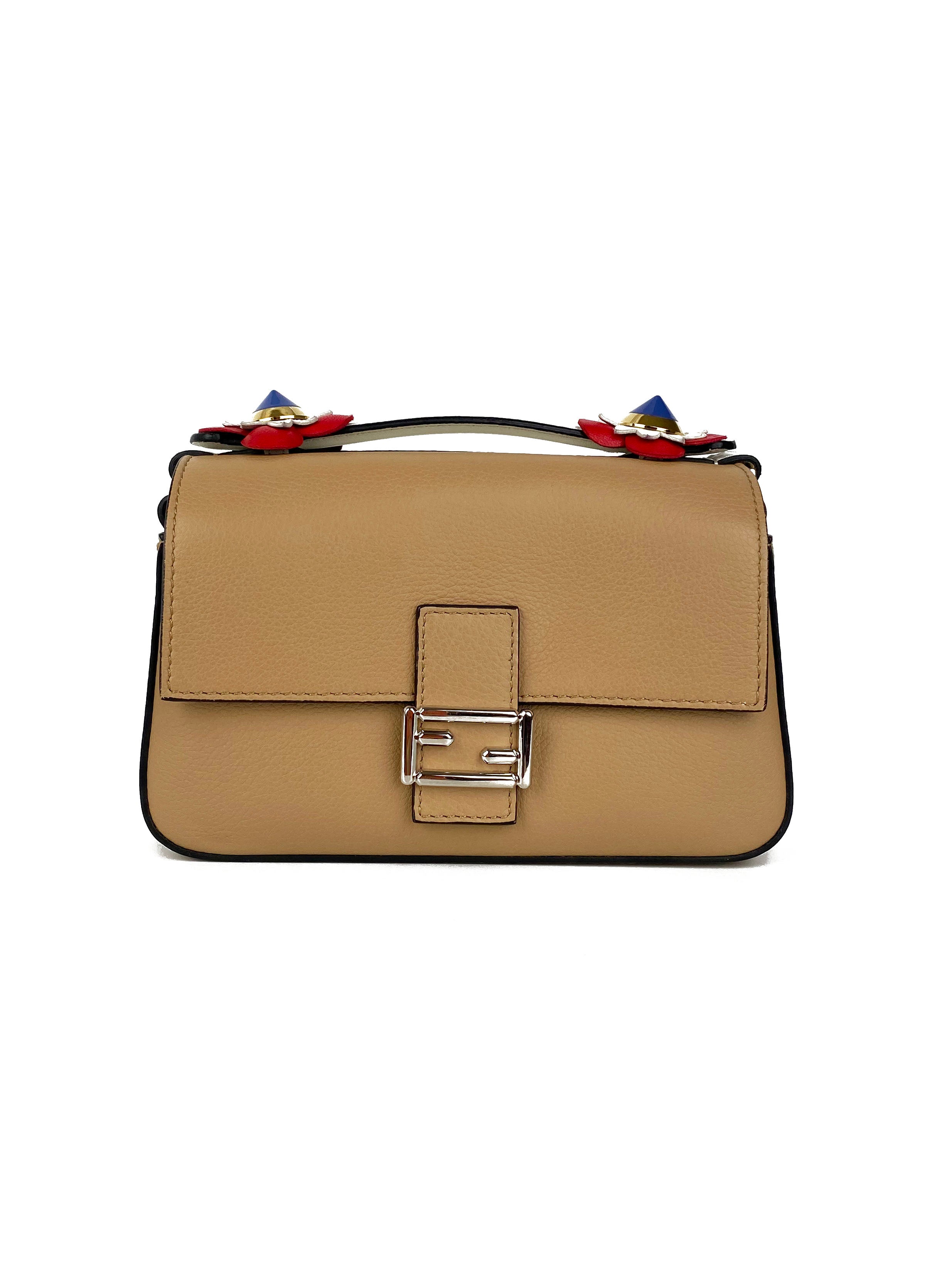 Fendi Black & Nude Micro Double Baguette Bag - Luxury Designer Crossbody Purse for Women | Perfect for Evening Parties, Date Nights & Special Occasions