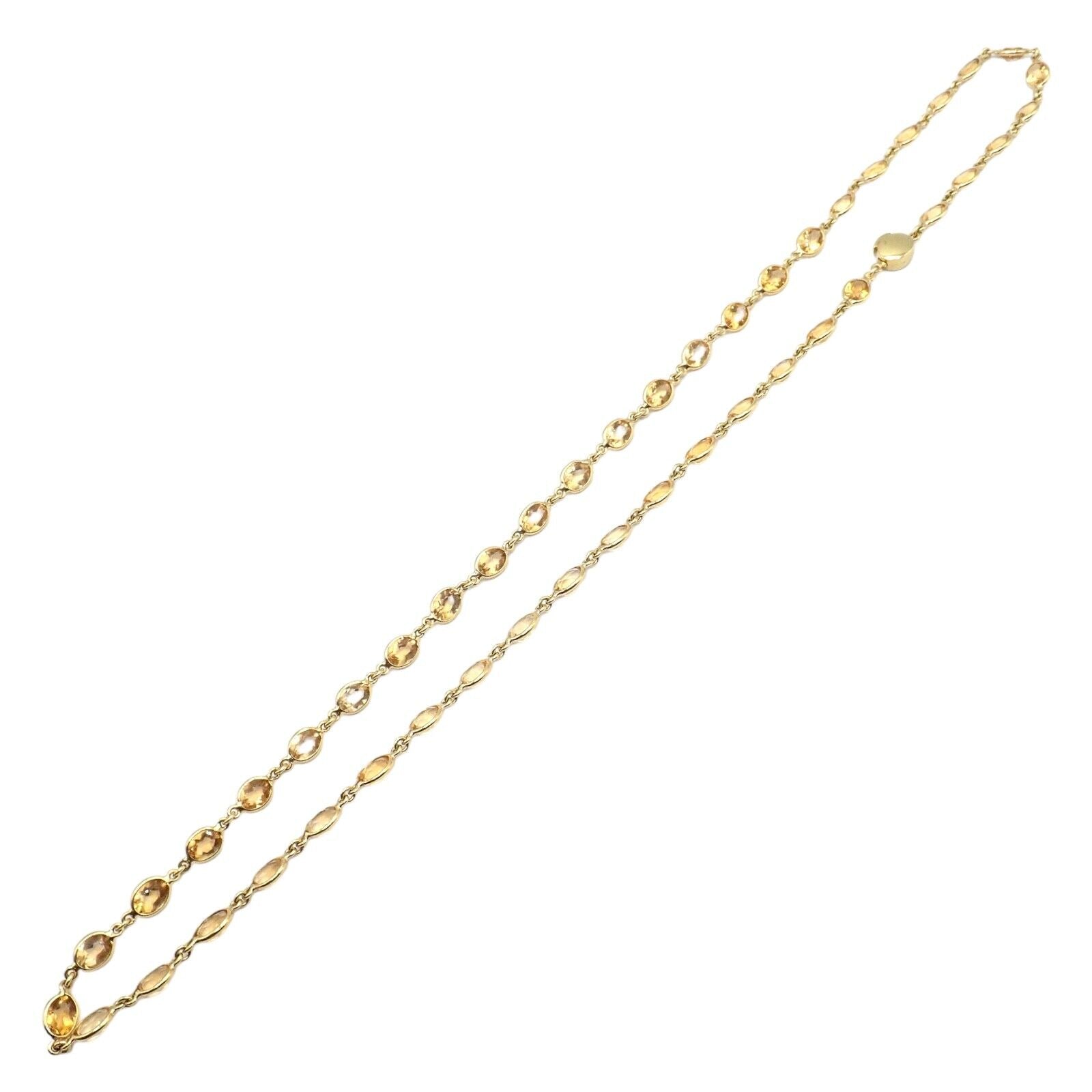 Authentic Laura Munder 18k Yellow Gold Citrine Long 24 Necklace - Elegant Statement Jewelry for Women, Perfect for Parties, Weddings & Special Occasions