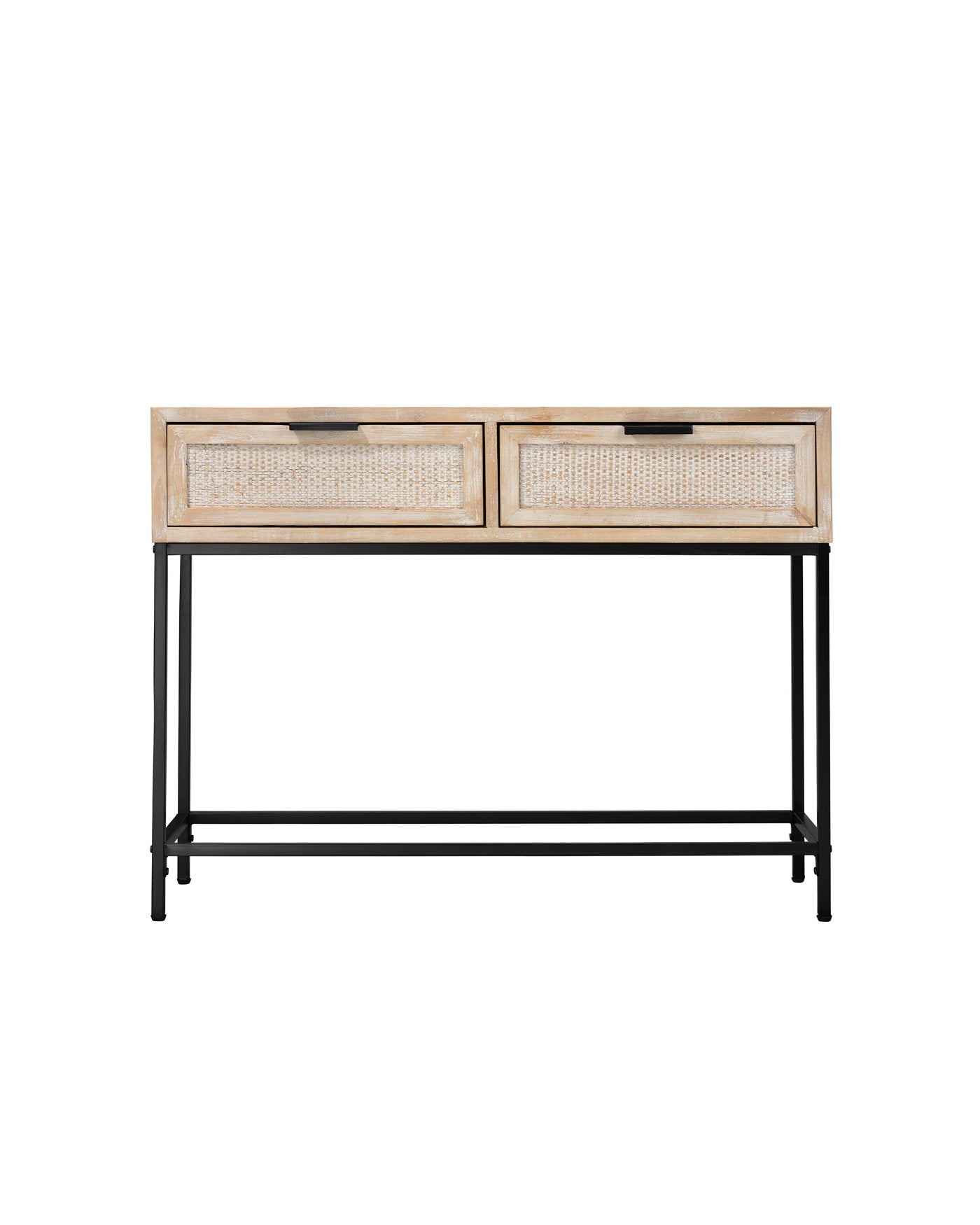 Modern Wooden Reed Console Table - Entryway Sofa Table with Storage Shelf for Hallway, Living Room & Bedroom Decor