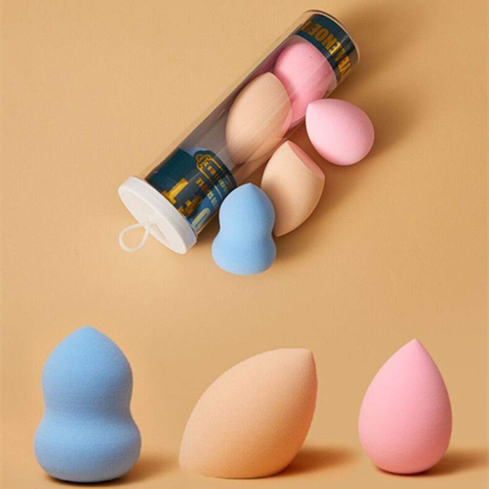 **Latex-Free Makeup Sponge Blender - Beauty Egg Puff Foundation Sponge Applicator (3 Pack) for Flawless Liquid & Powder Application - Perfect for Travel & Everyday Makeup**