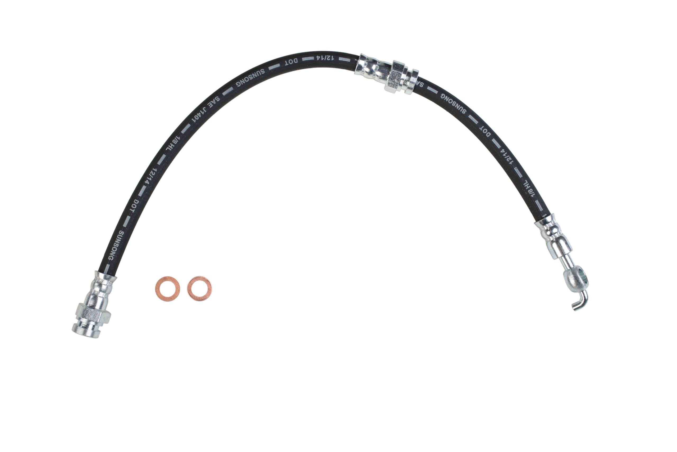 Sunsong 2203332 Brake Hydraulic Hose - High Performance Replacement Hose for Car & Truck Brake Systems - Perfect for Off-Roading, Towing & Heavy-Duty Use