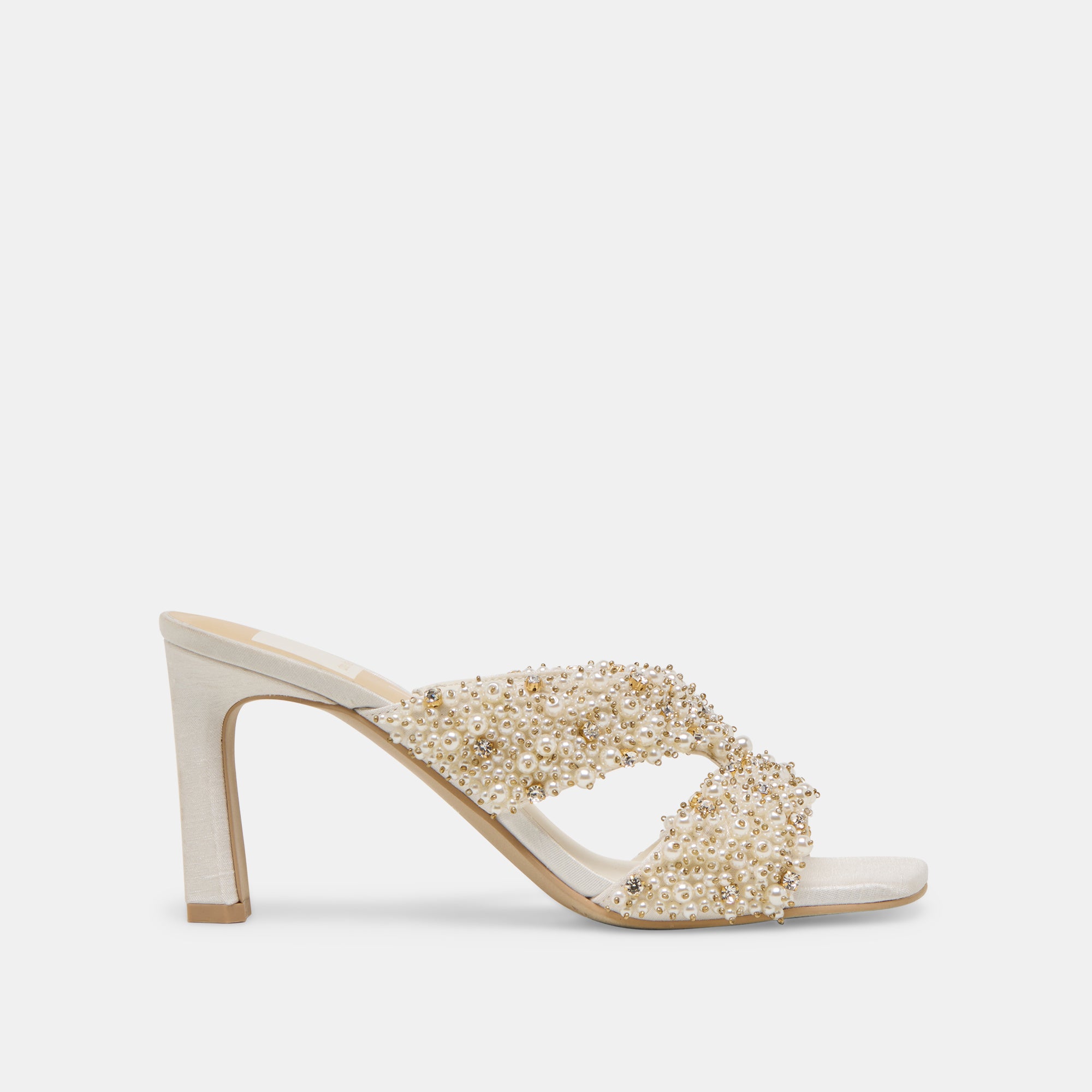 GITEL Rhinestone Heels for Women - Elegant Ivory Crystal Embellished High Heels for Parties, Weddings & Special Occasions