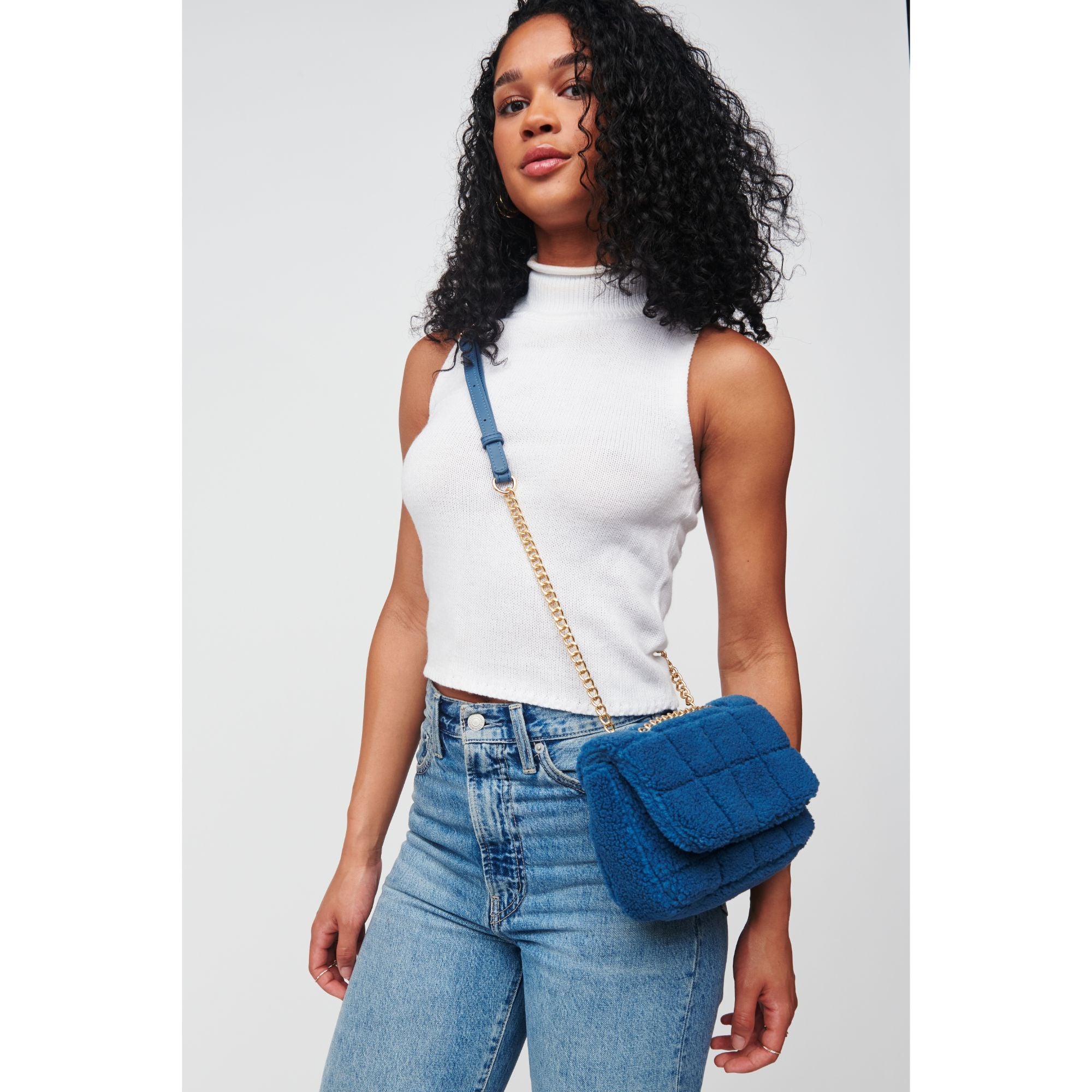 Ryeland Sherpa Crossbody Bag for Women - Soft Fleece Shoulder Purse with Adjustable Strap, Perfect for Travel, Shopping & Daily Use