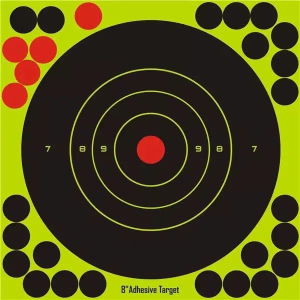 Splatterburst Reactive Adhesive Fluorescent Targets 8x8 Inch - High Visibility Shooting Targets for Outdoor Range Practice & Tactical Training