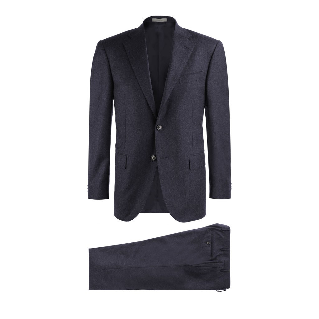 Corneliani Flannel Leader Suit - Mid Blue Regular Fit | Premium Men's Business Attire for Office & Formal Events