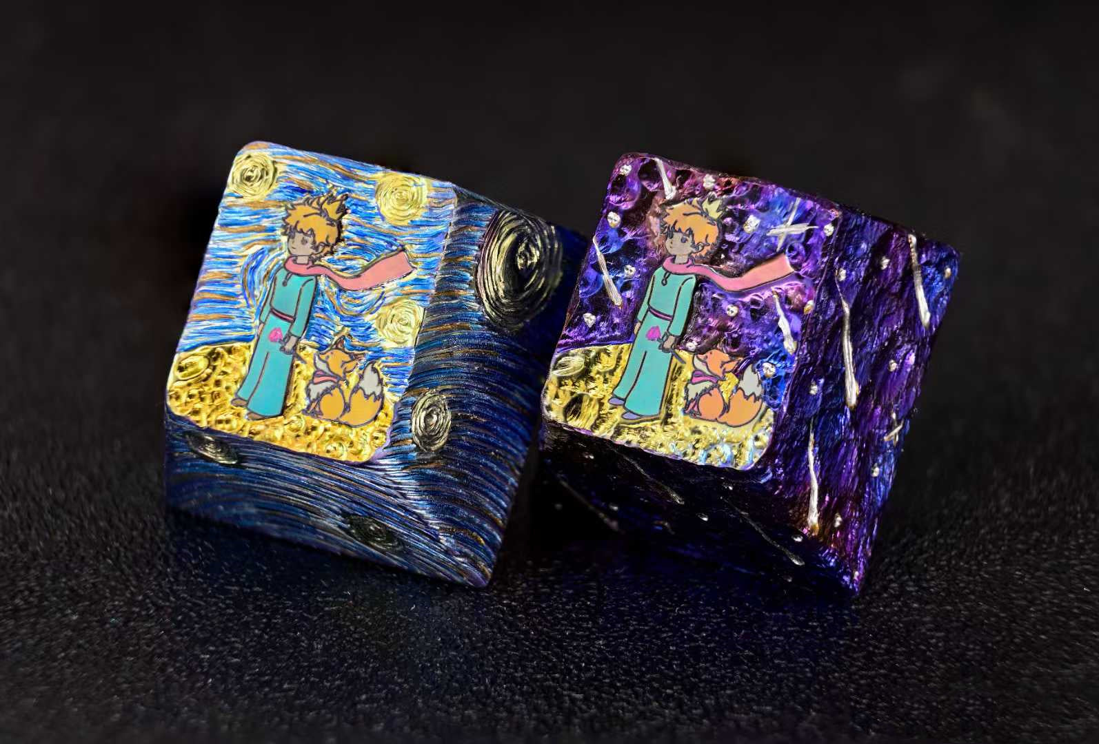The Little Prince Handcrafted Titanium Alloy Custom Keycaps - 1U Metal Artisan Keycaps for Mechanical Keyboards | Perfect for Gaming, Typing & Collectors