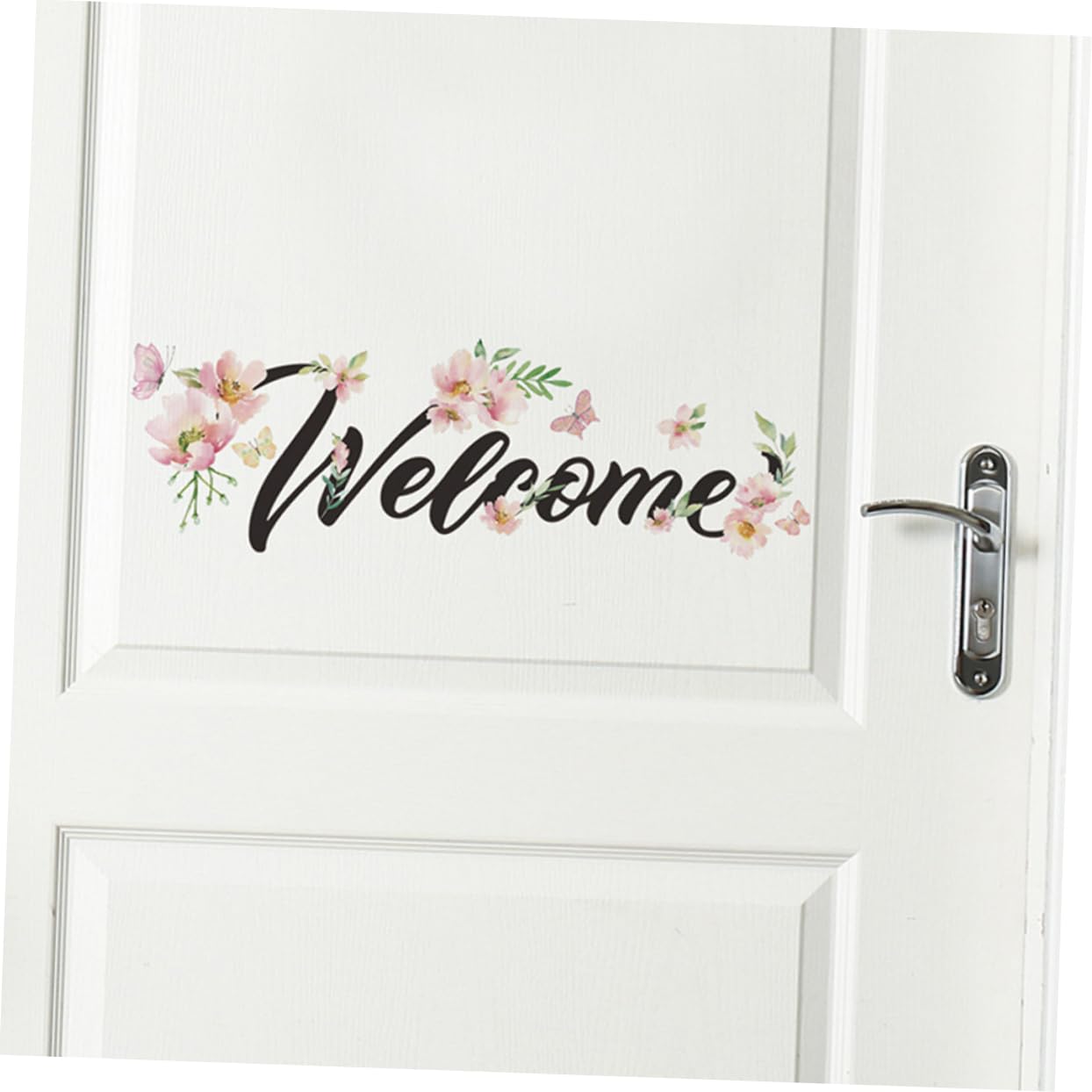 Yardenfun PVC Self-Adhesive Welcome Stickers - Floral Wall Decals for Bedroom & Living Room Decor - Removable Home Decorative Wall Stickers - Perfect for Home, Office & Nursery Wall Decoration