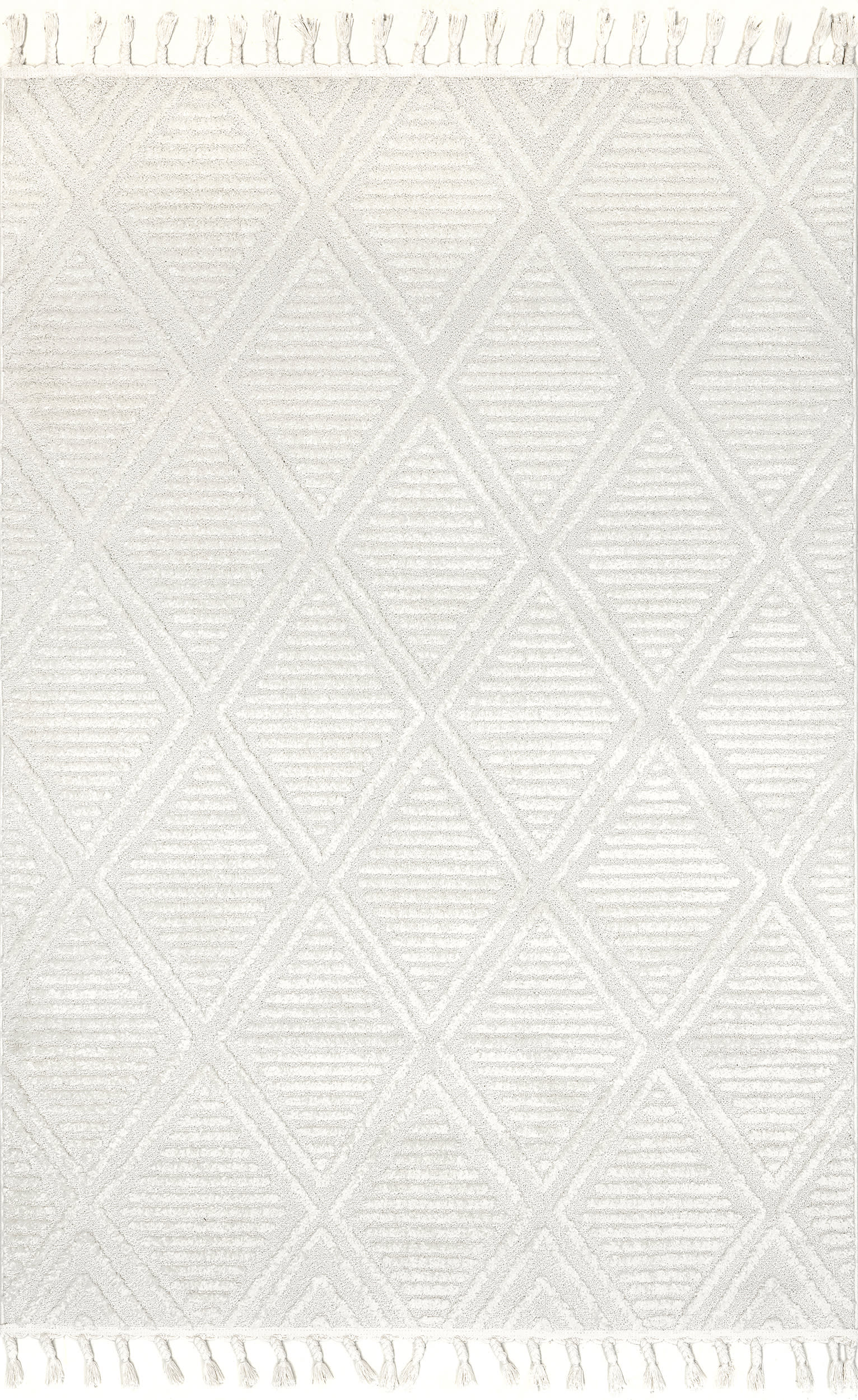 Balboa Textured Tile Rug - Soft Ivory Non-Slip Bathroom Mat for Shower, Spa & Bathroom Decor