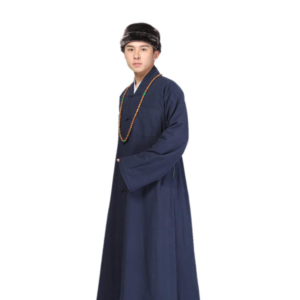 DGXIN Unisex Winter Zen Robe - Thickened Cotton Buddhist Monk Coat for Meditation & Relaxation | Perfect for Yoga, Spiritual Retreats & Cold Weather Wear