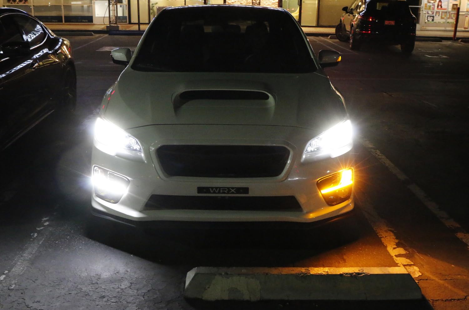 iJDMTOY Switchback LED Daytime Running Lights for 2015-2017 Subaru WRX/STi - JDM Style Piano Black Fog Lamp Bezels, Xenon White DRL & Amber Turn Signals | Enhanced Visibility & Style for Night Driving & Custom Car Mods