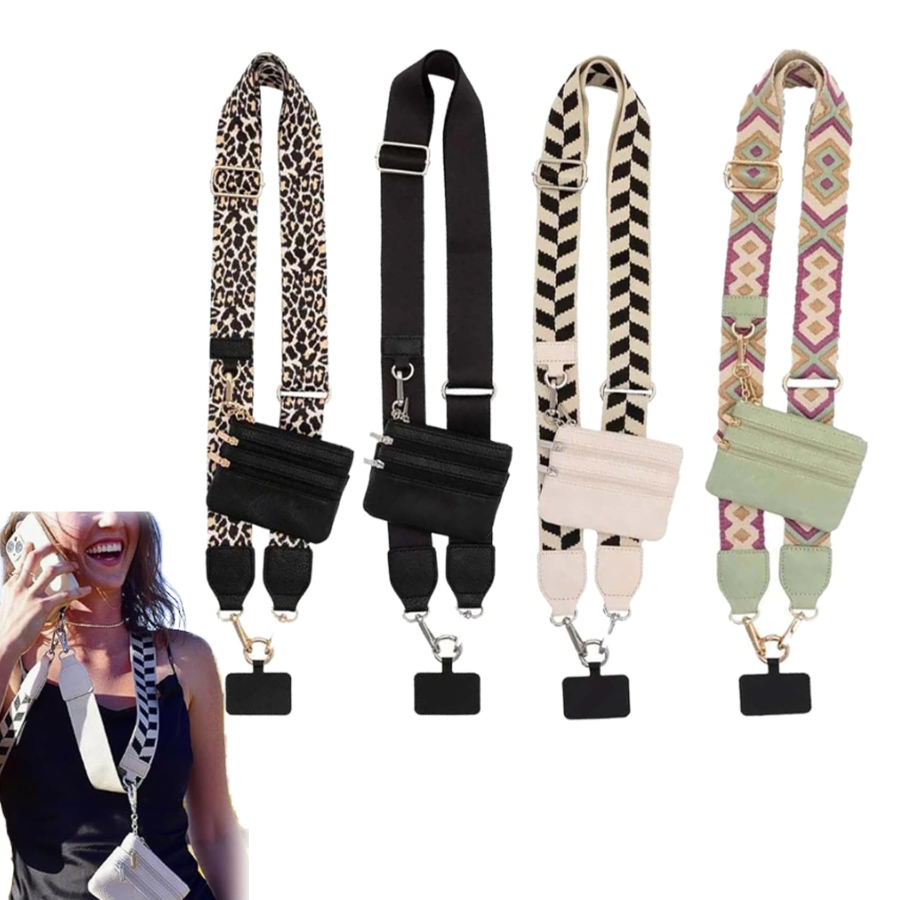 Cliprain Phone Strap with Zippered Wallet Pouch - Hands-Free Cell Phone Lanyard for iPhone, Samsung & Smartphones - Perfect for Travel, Shopping, Work & Outdoor Activities