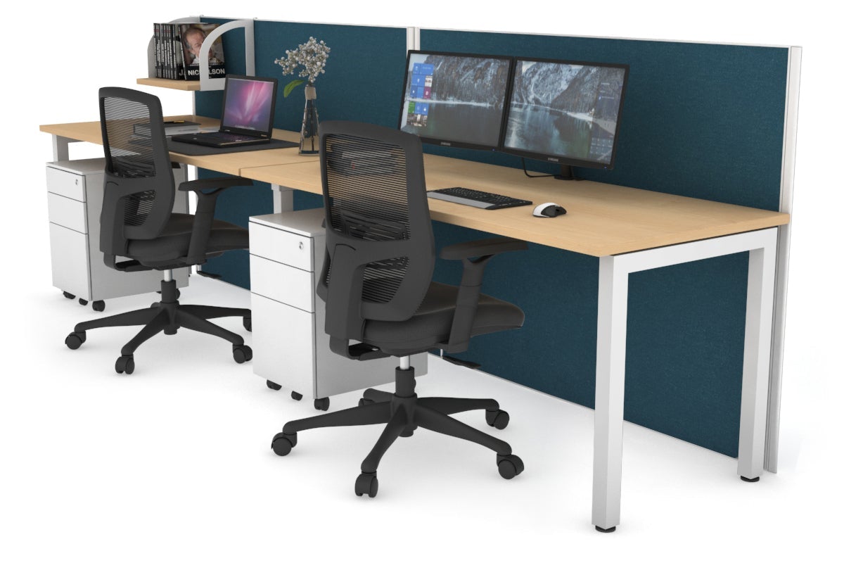 Horizon Quadro 2 Person Office Workstation with Square Legs - 1200L x 700W Dimensions - Perfect for Collaborative Workspaces & Shared Office Desks