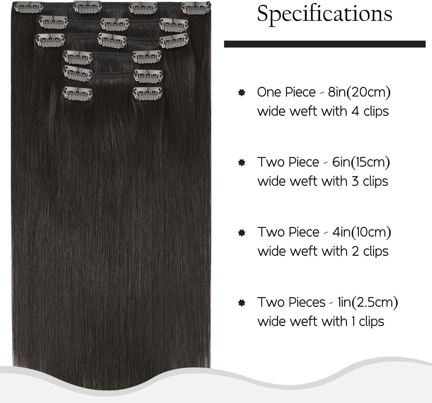 HUAYI Dark Brown Clip-in Hair Extensions 22 Inch - 7pcs 120g Remy Human Hair with 16 Clips - Soft Silky Straight Hair Extensions for Women - Perfect for Daily Styling, Volume Boost & Special Occasions