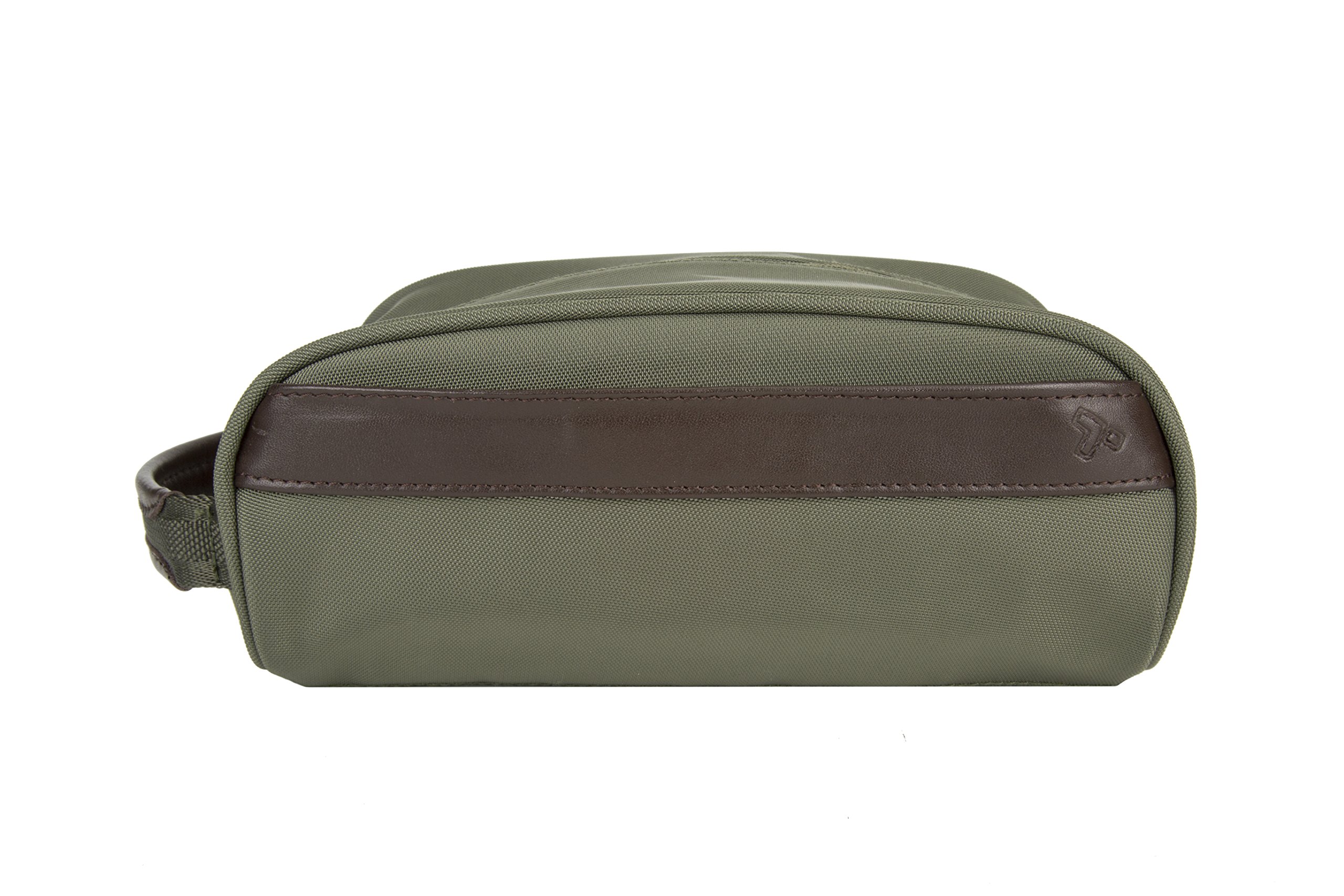Travelon Classic Plus Top Zip Toiletry Kit - Water-Resistant Travel Cosmetic Bag for Men & Women, Olive (One Size) - Perfect for Airplane Carry-On, Gym, Camping & Business Trips