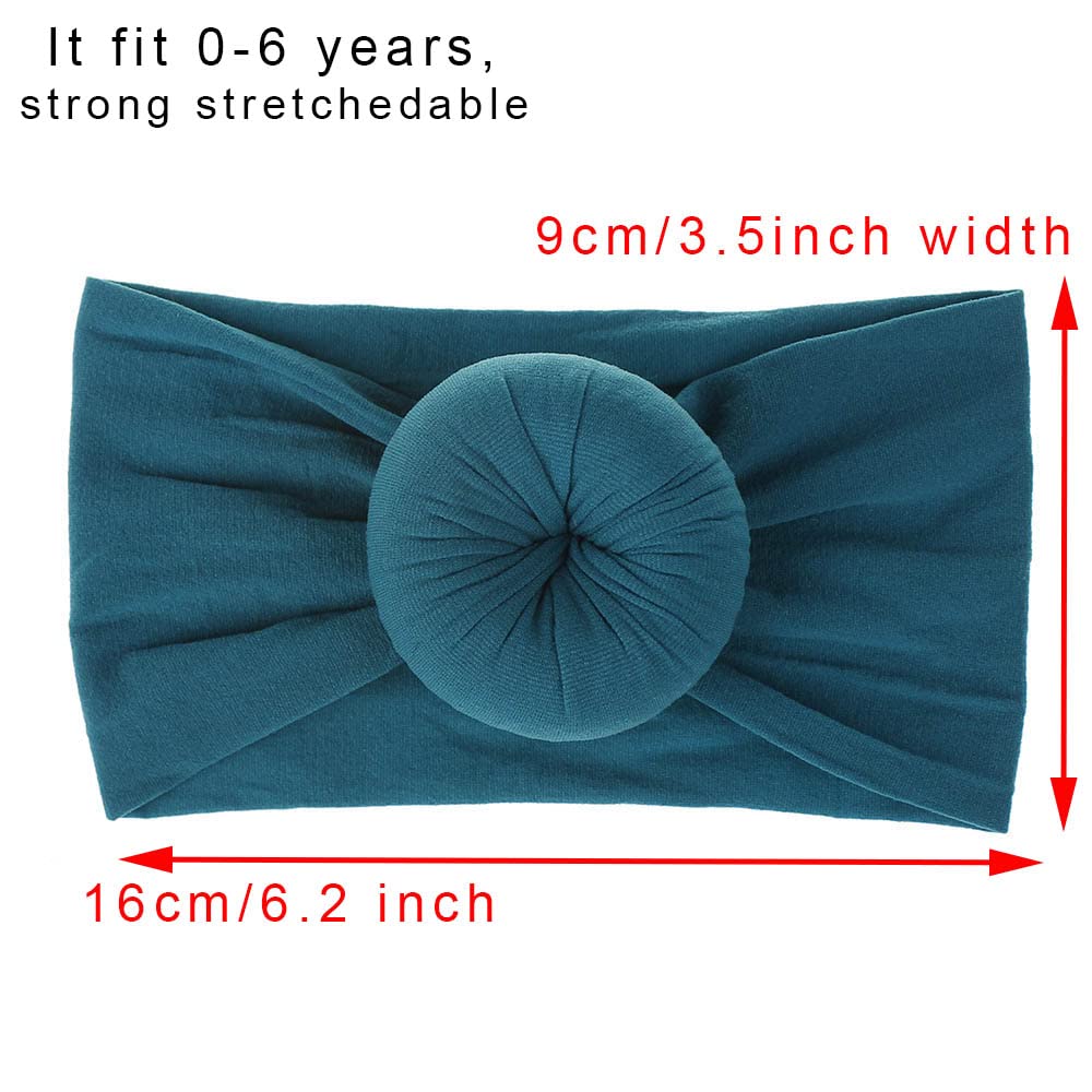 Newborn Baby Girl Turban Knotted Headbands - Soft Cotton Infant Headwraps with Round Dot Pattern for Toddler & Newborn - Perfect for Photography, Birthday Parties & Everyday Outfits