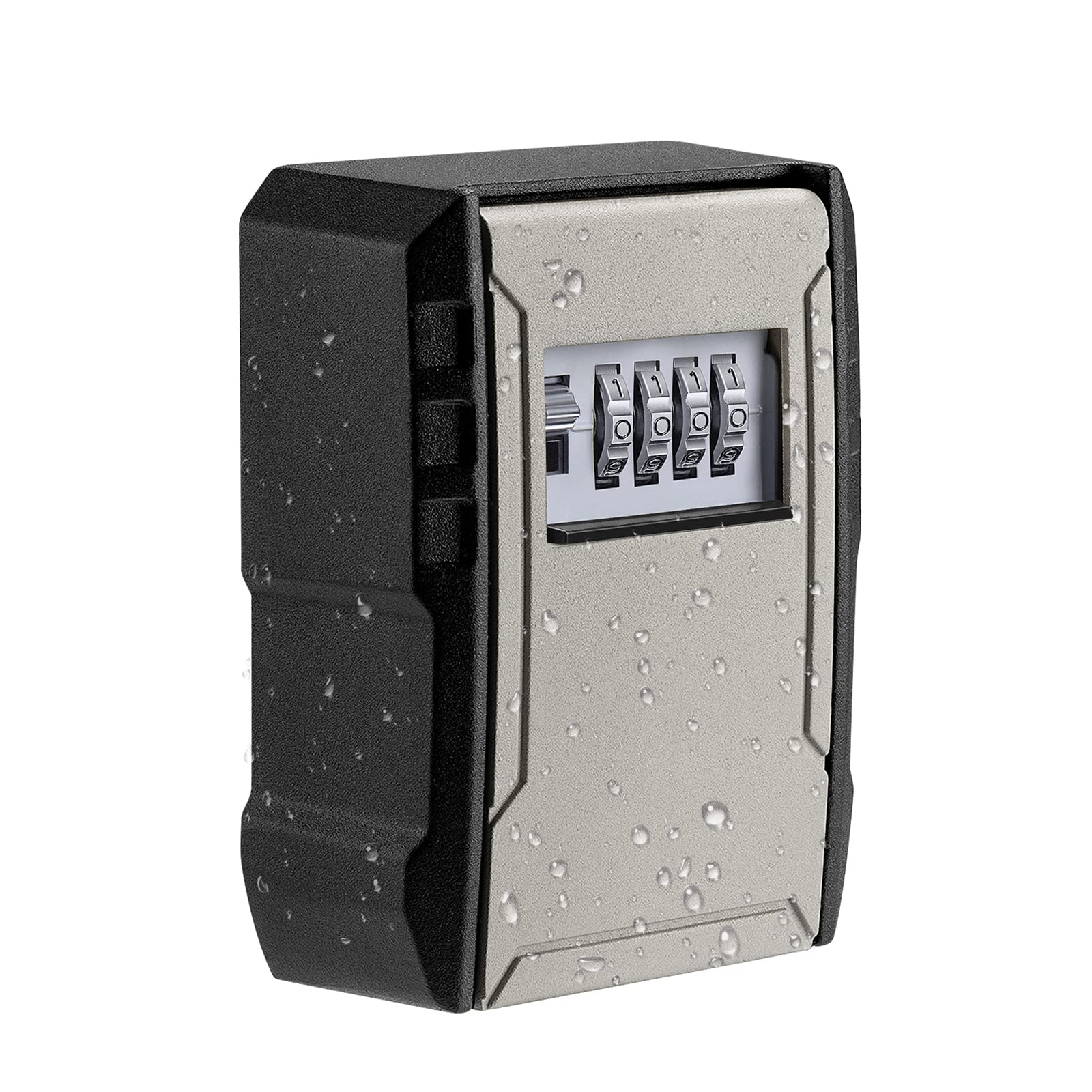 UPGRADE Extra Large Key Lock Box - Heavy Duty Weatherproof Wall Mount Key Safe for Car Keys, House Keys & Fobs - Secure Key Storage Box for Indoor & Outdoor Use - Garage, Garden, Store, Vacation Home Security (1, Grey) - Perfect for Key Exchange, Rental Properties & Emergency Access