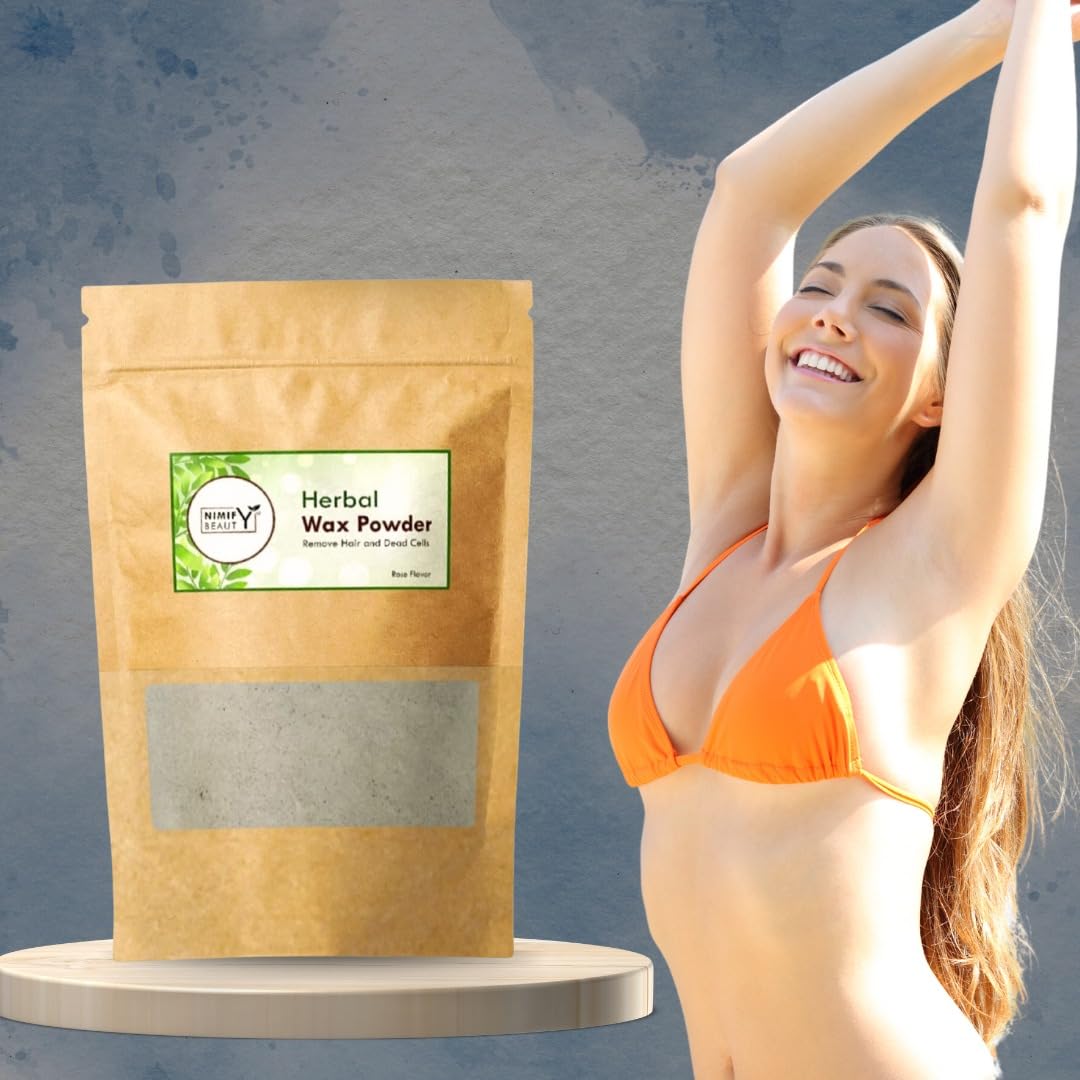 Organic Herbal Wax Powder & Hair Removal Powder - 5 Min Instant Painless Natural Waxing for Hands, Legs, Underarms & Bikini Line | At-Home Hair Removal Solution for Smooth Skin