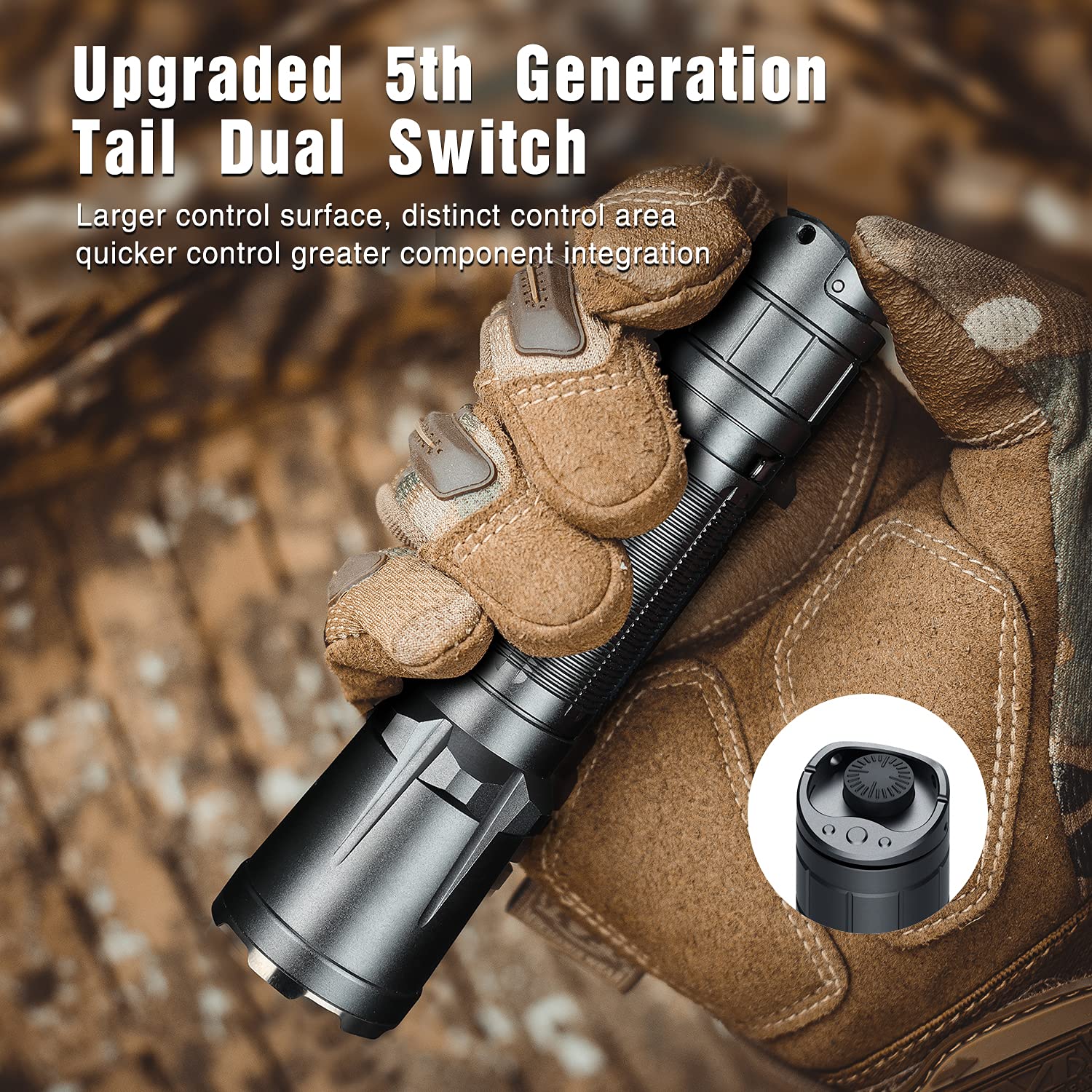Klarus XT11GT Pro 3300 Lumens USB-C Rechargeable Tactical Flashlight - 1345ft Beam Distance, Instant Dual Tail Switches, 3100mAh Battery with Holster - Perfect for Military, Police, Camping & Outdoor Adventures