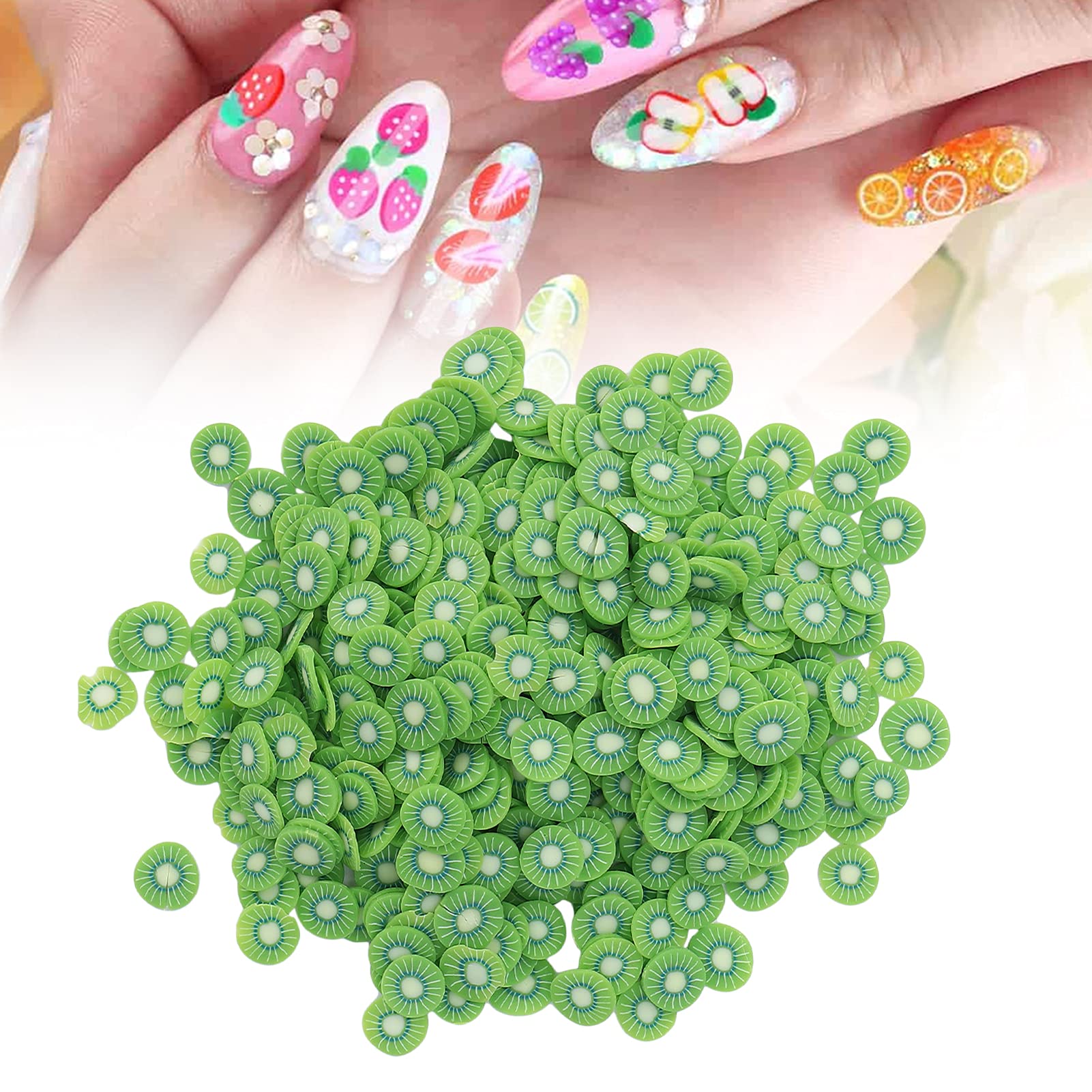 Fruit Nail Art Slices - 10g Polymer Clay Kiwi-Shaped Nail Decorations for DIY Nail Art, Phone Cases & Craft Projects | Perfect for Summer Nail Designs & Gift Making