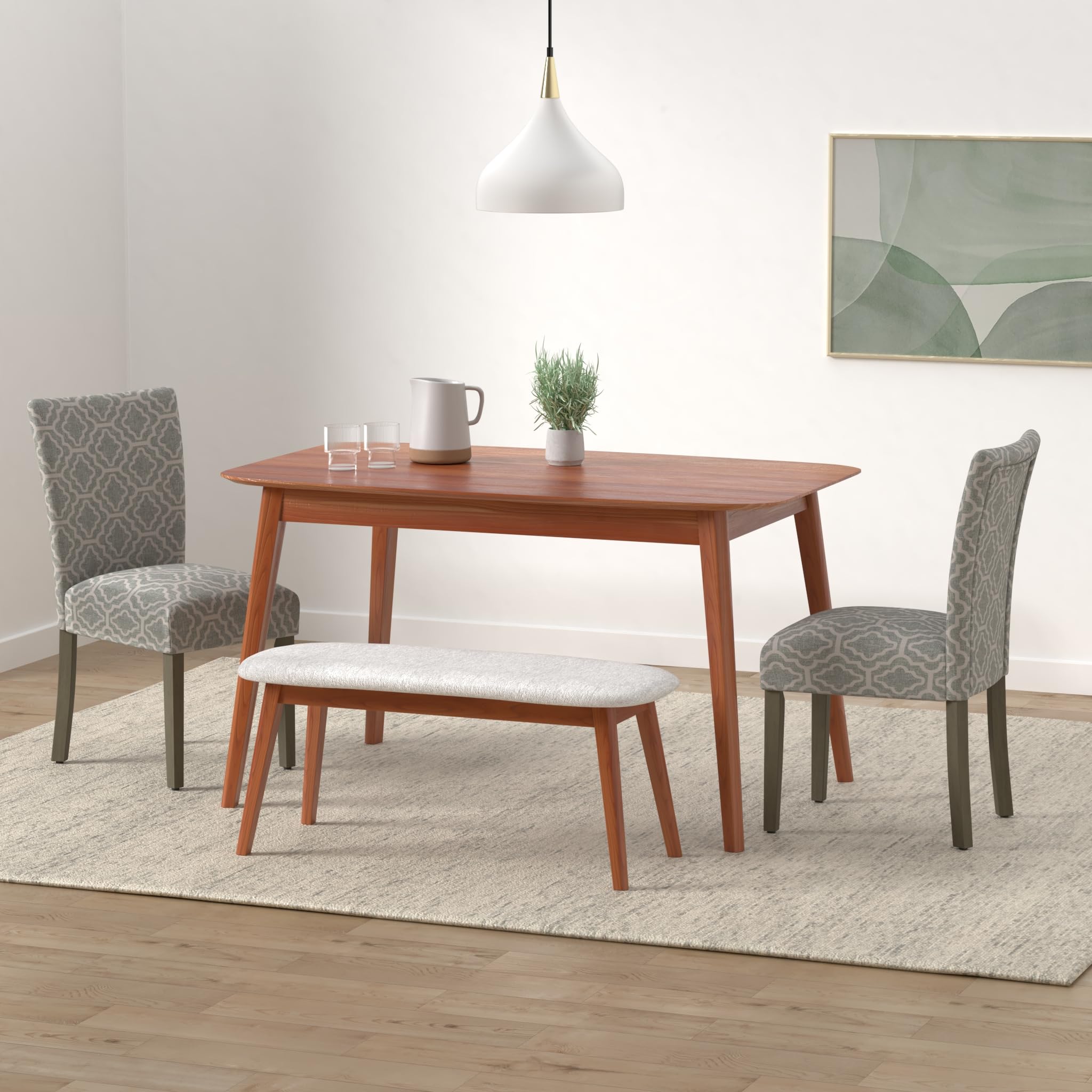 HomePop Parsons Classic Upholstered Dining Chairs Set of 2, Gray - Modern Accent Chairs for Kitchen, Dining Room & Home Office Decor