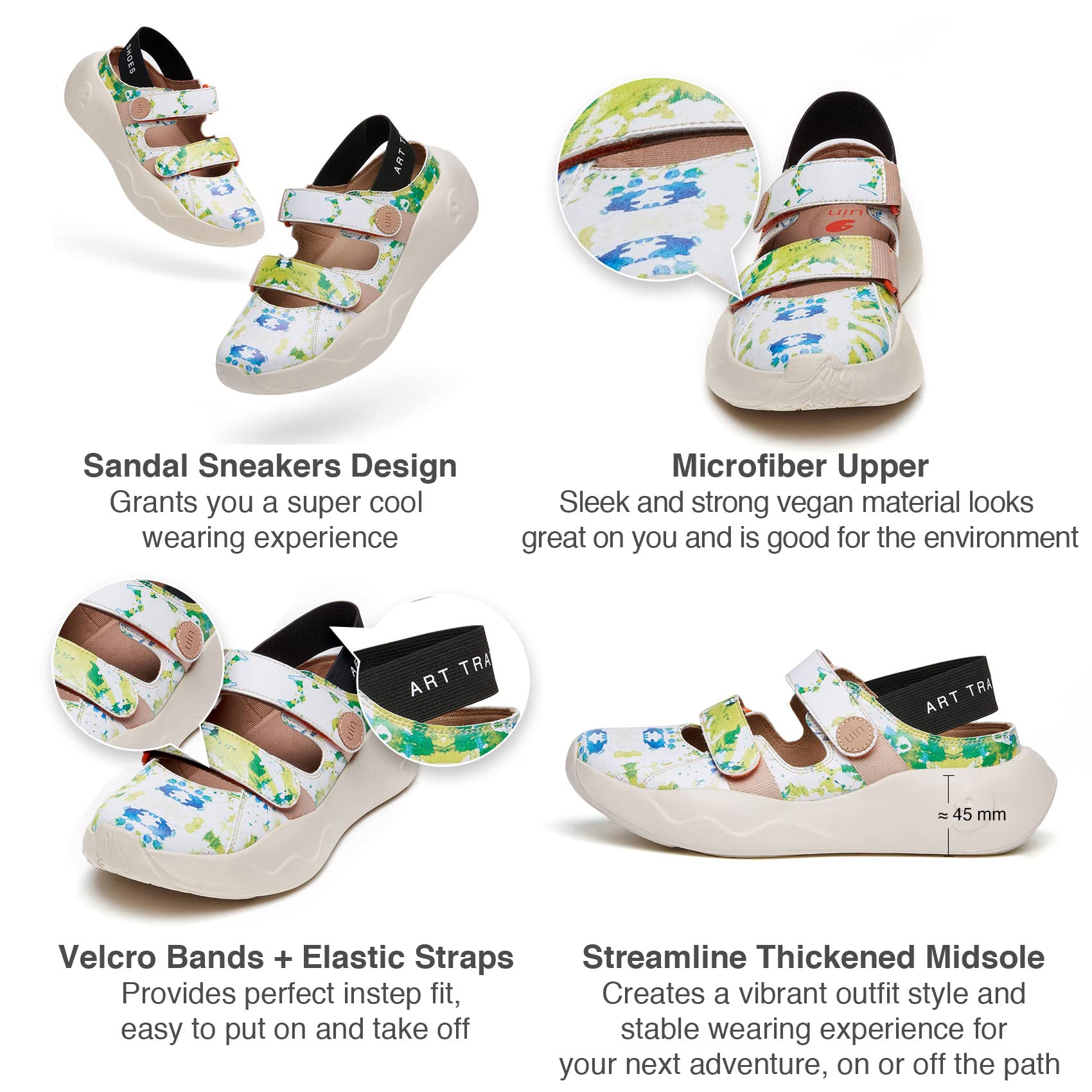 **UIN Women's Closed Toe Outdoor Sandals – Lightweight Hiking & Walking Shoes for Summer Travel, Beach & Water Activities**