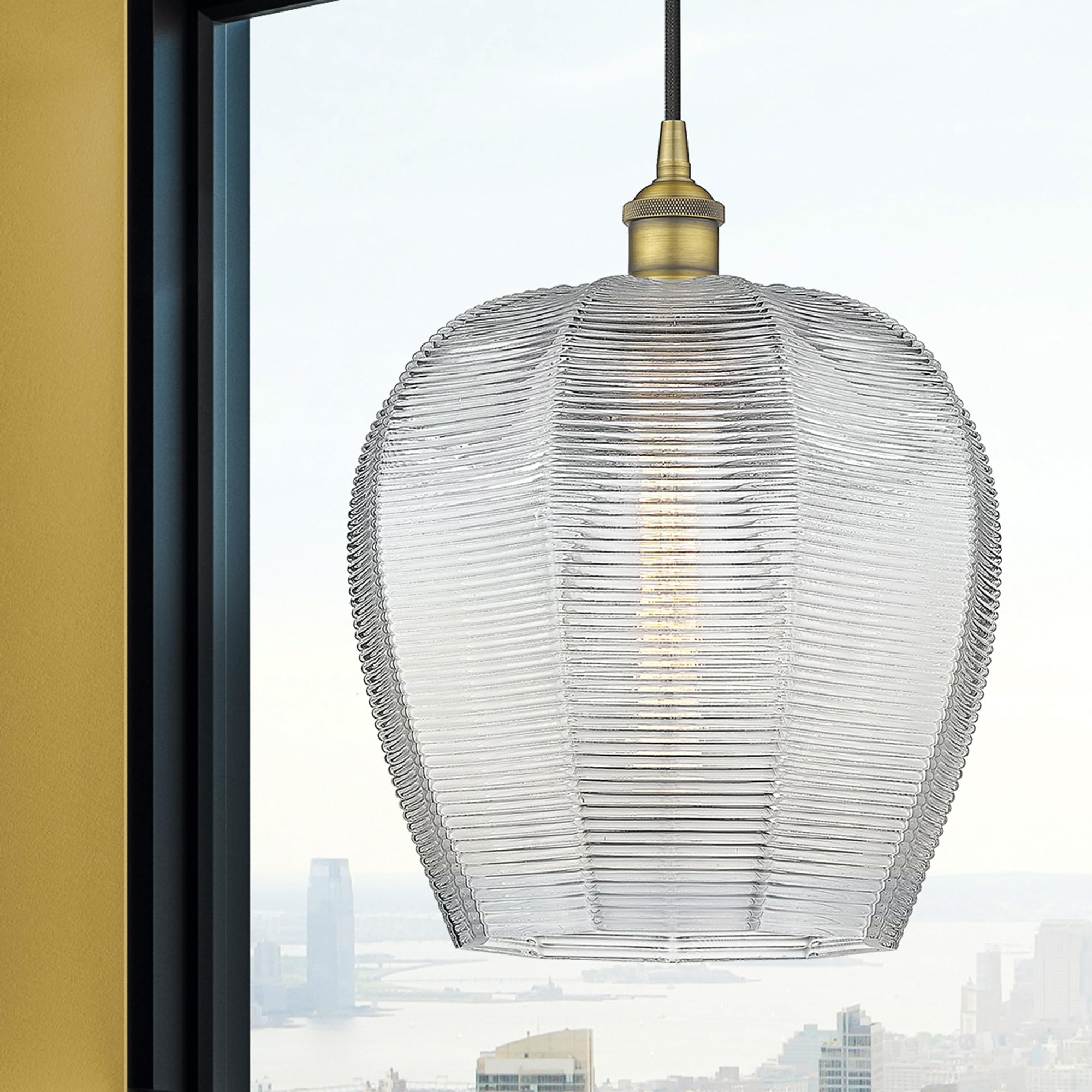 Industrial Style Mini Pendant Light - 1 Light Cord Hung Fixture, 15.13