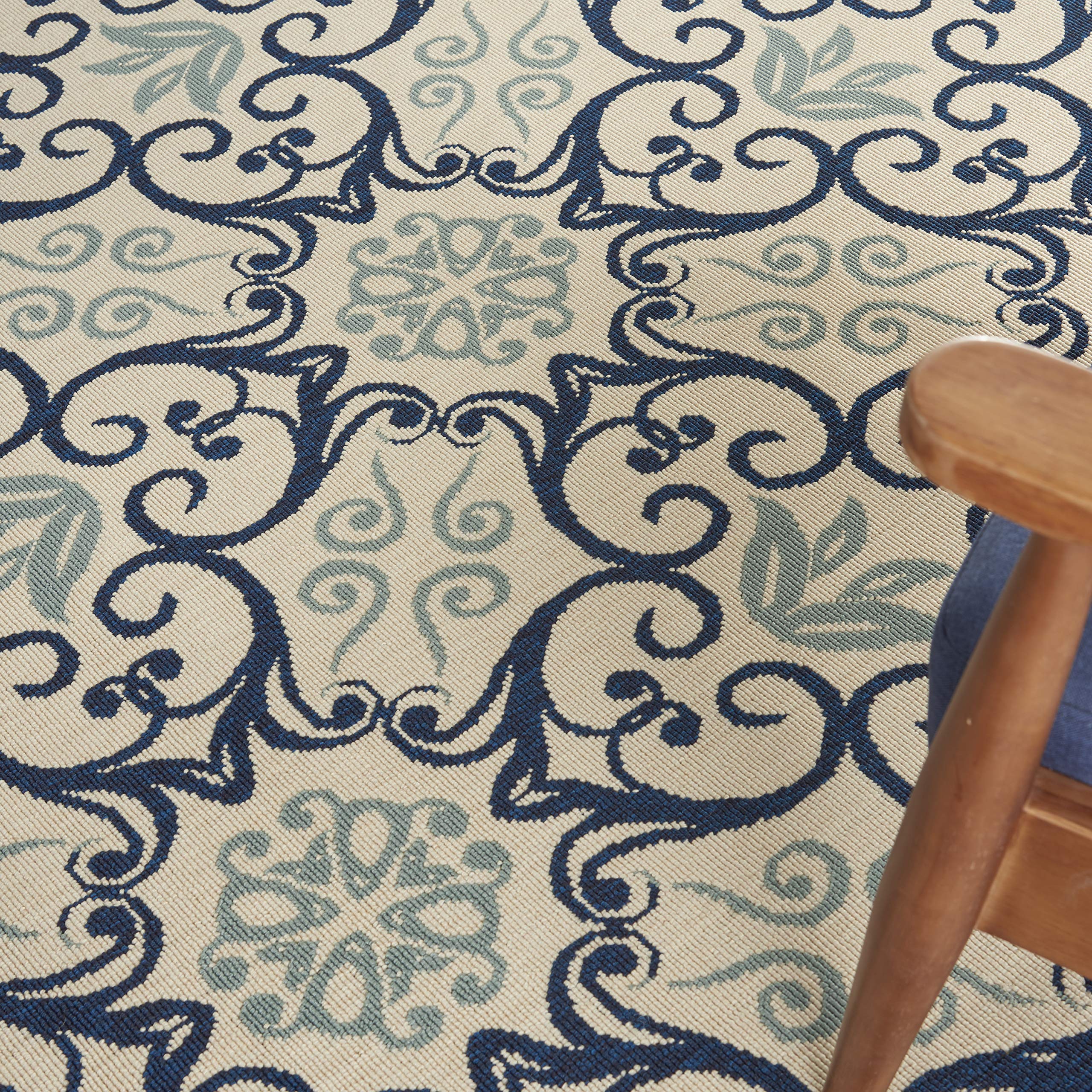 Nourison Caribbean Ivory/Navy 5'3