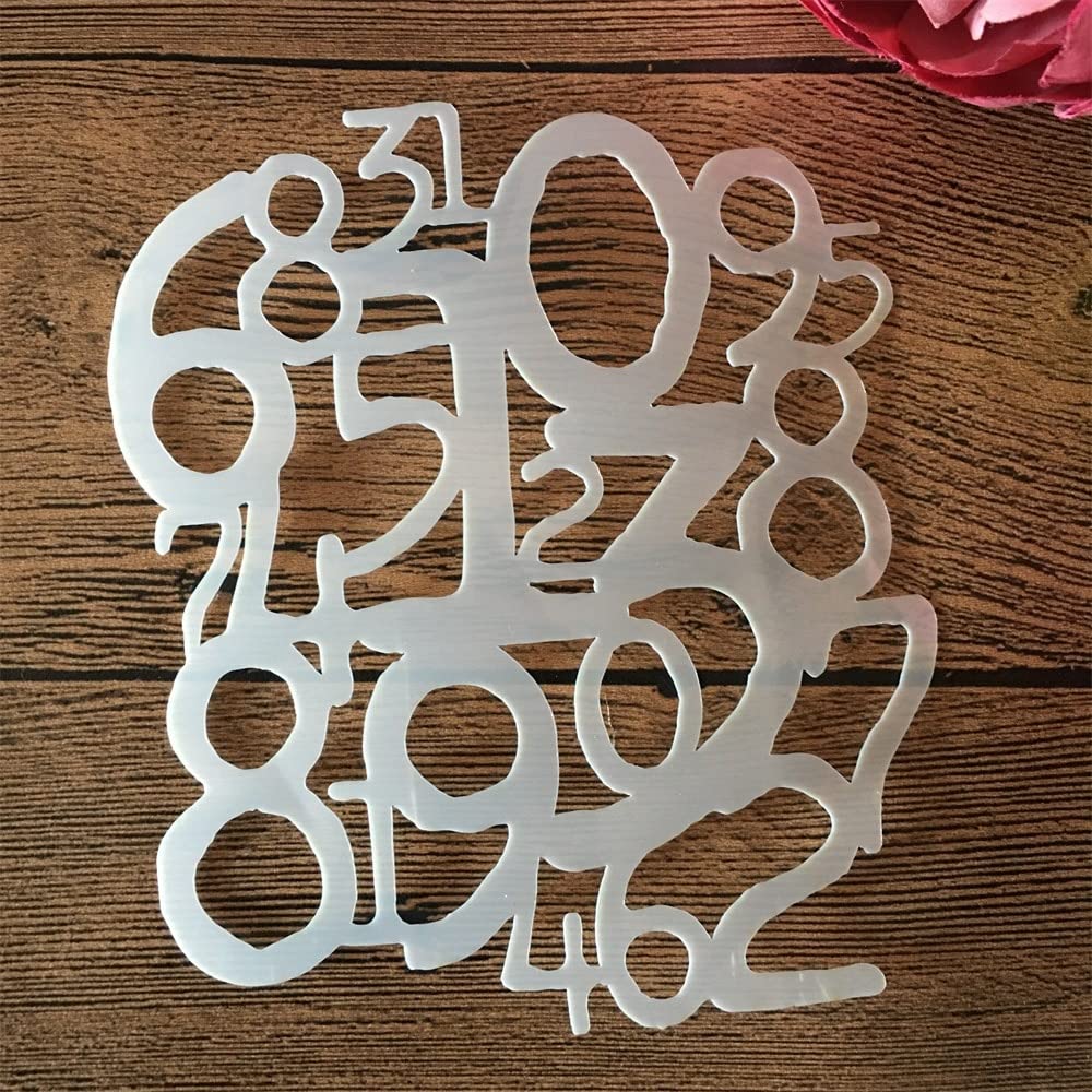 13x13cm Irregular Numbers Art Painting Stencil - Reusable DIY Craft Template for Canvas, Wall Decor & Home Decoration | Perfect for Scrapbooking, Card Making & Furniture Upcycling