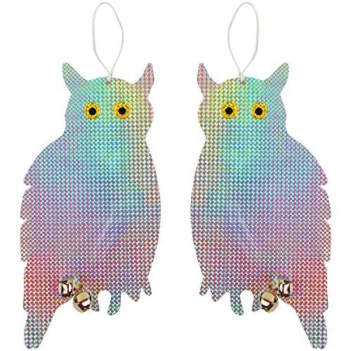 Owl Bird Repellent Reflective Holographic Scare Tape - 2 Pack for Garden, Farm & Outdoor Pest Control - Durable & Weatherproof Bird Deterrent
