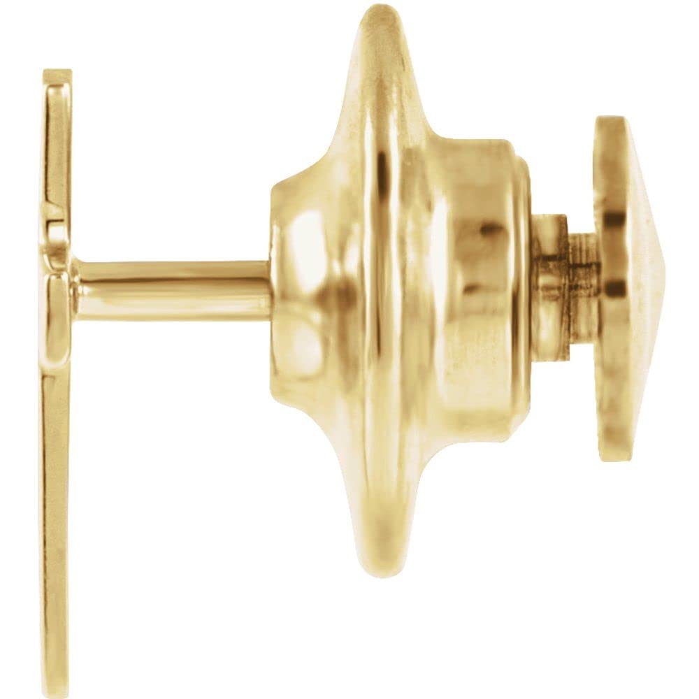 14K Yellow Gold Cross Lapel Pin - Elegant Fine Jewelry for Women, Perfect Gift for Her - Ideal for Weddings, Church Events & Special Occasions