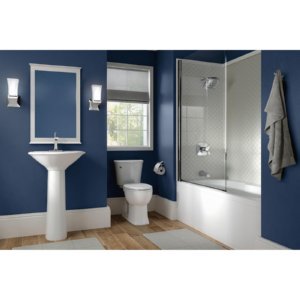 Delta 552LF-MPU Tesla Single Handle Bathroom Faucet in Chrome - Modern Waterfall Spout Design with Metal Drain Assembly for Bathroom Sink - Perfect for Contemporary Home, Hotel, and Spa Decor