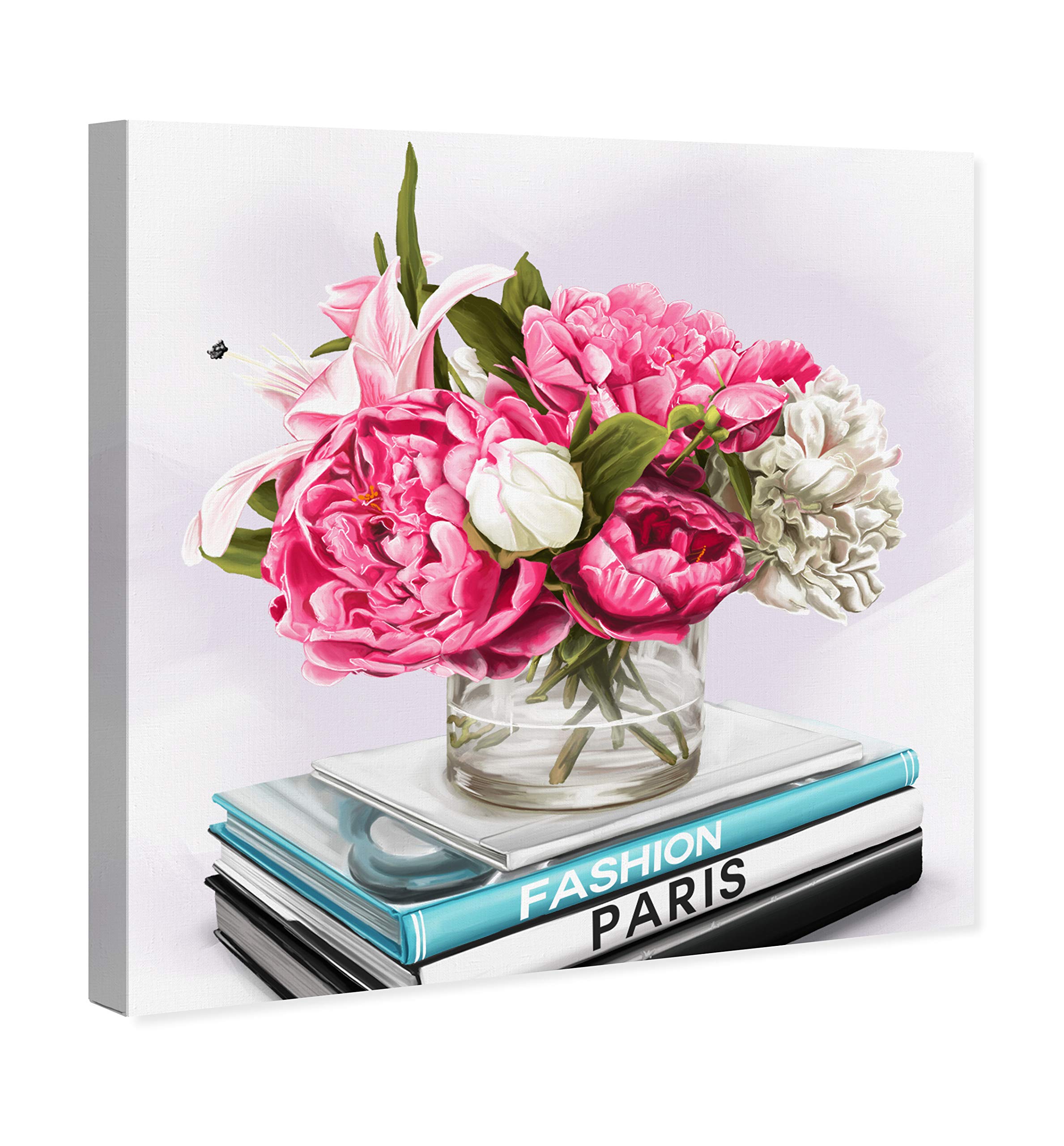 Floral Peonies Books Canvas Wall Art Print by Oliver Gal - Elegant Home Decor for Living Room, Bedroom & Office
