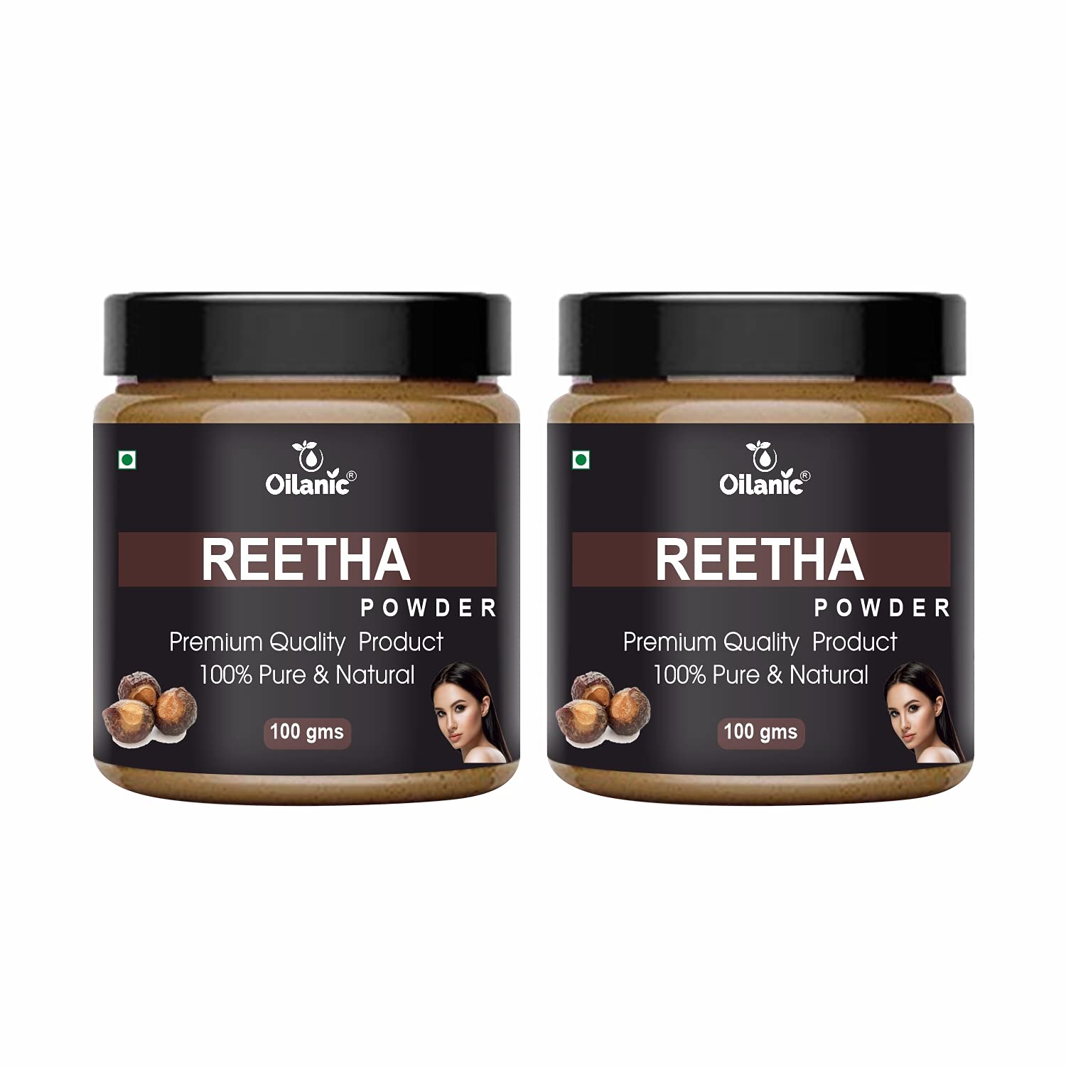 Oilanic 100% Pure & Natural Reetha Powder for Skin & Hair Care - 2 Jars (200g Each) | Organic Shikakai Alternative for Hair Growth, Dandruff Treatment & Natural Cleansing - Perfect for DIY Shampoo, Face Masks & Ayurvedic Beauty Routines