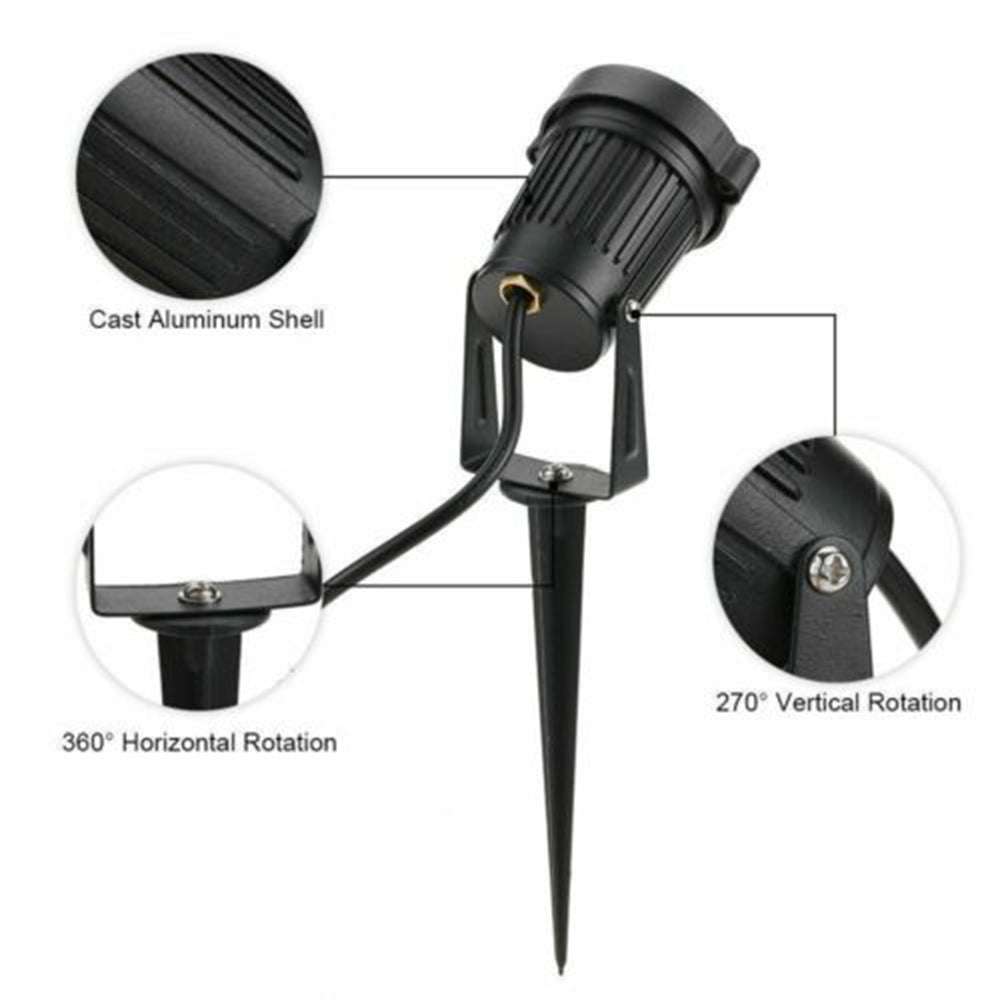 10X 12V LED Waterproof Outdoor Garden Spotlights - Landscape Lighting for Yard, Patio, Pathway & Driveway - IP65 Weatherproof Flood Lights for Home Exterior & Garden Decor